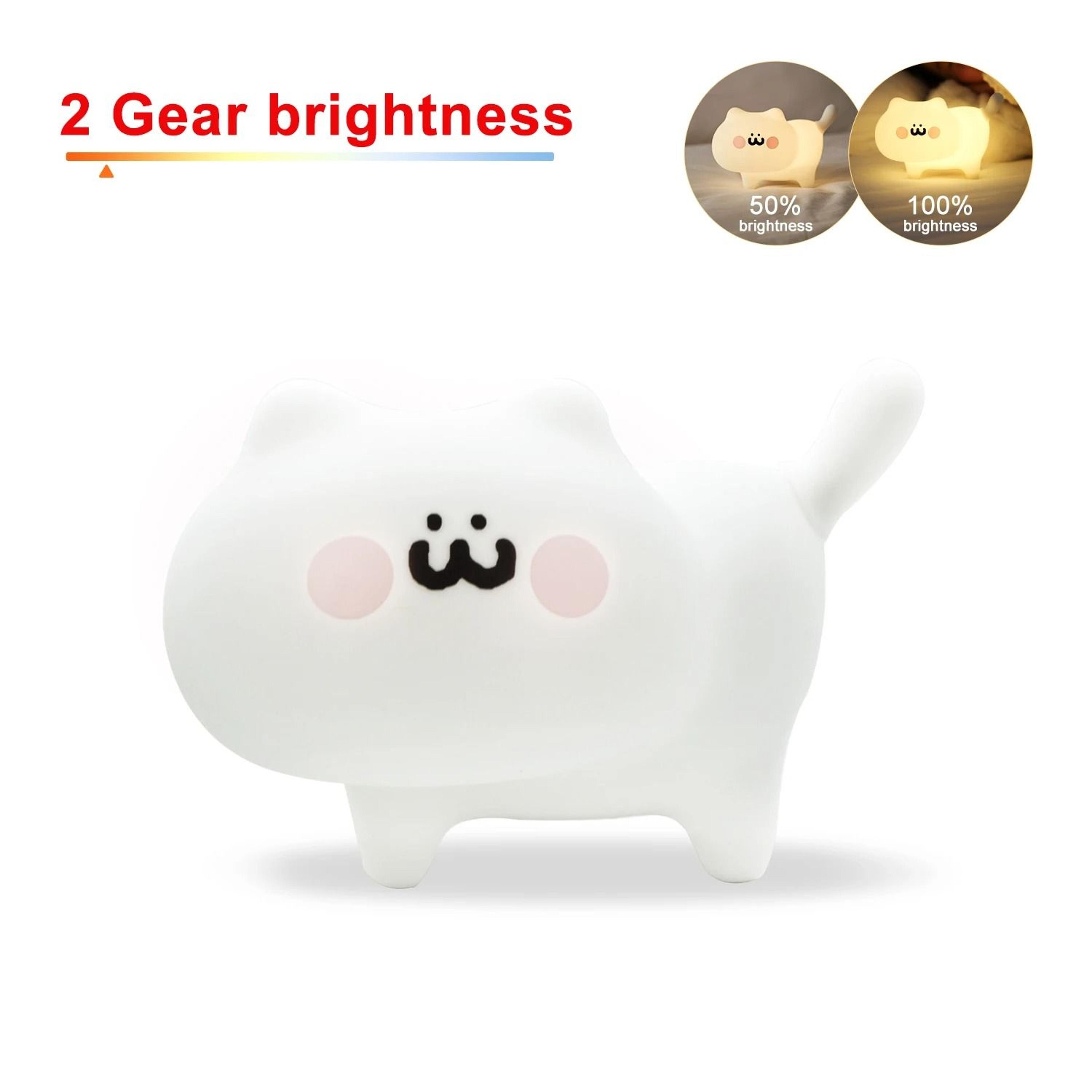 Soft Silicone Cartoon Cat LED Night Light 7Color Touch Sensor Nursery Lamp 9