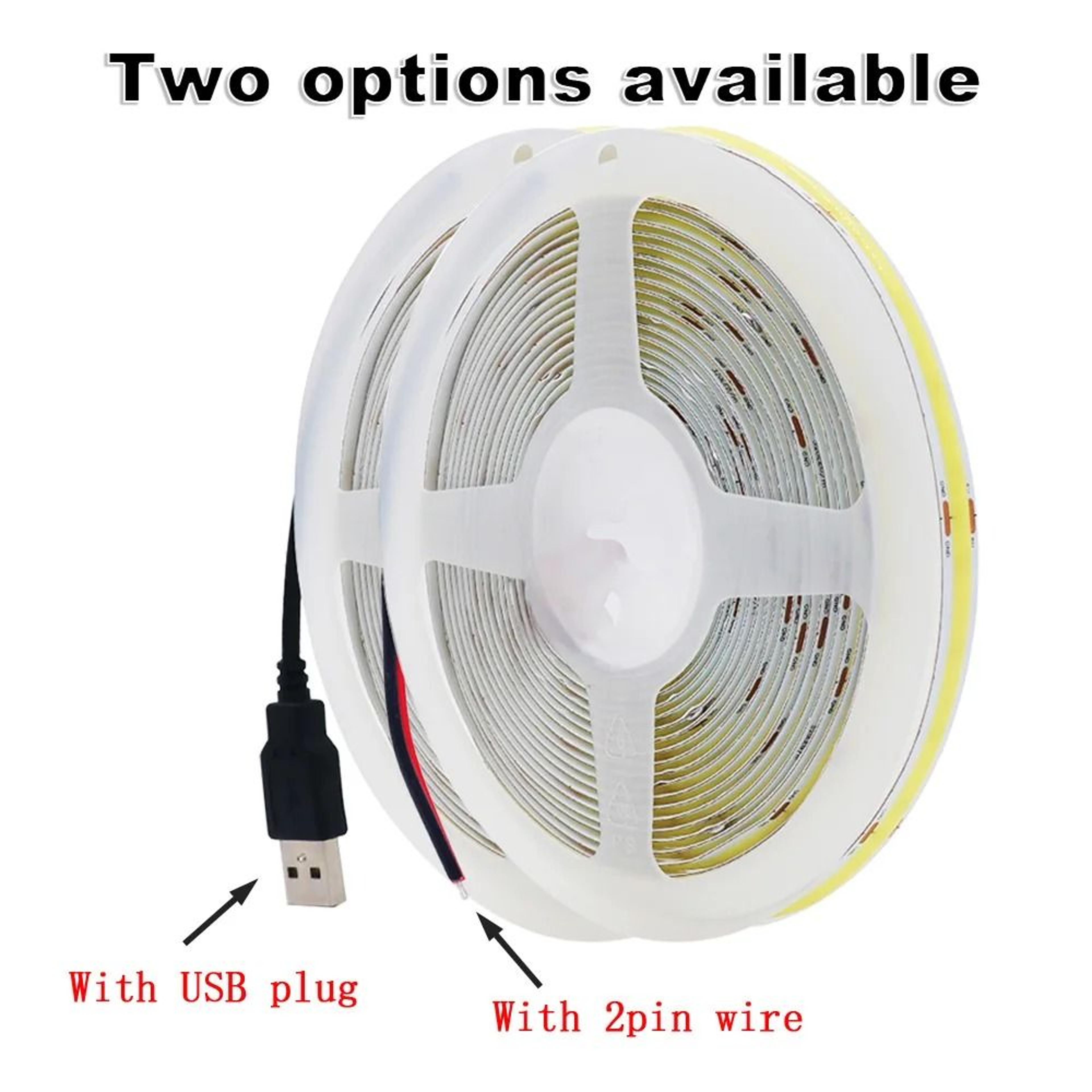 DC 5V USB COB LED Strip Light HighDensity 320 LEDsm Flexible Ribbon Tape 3