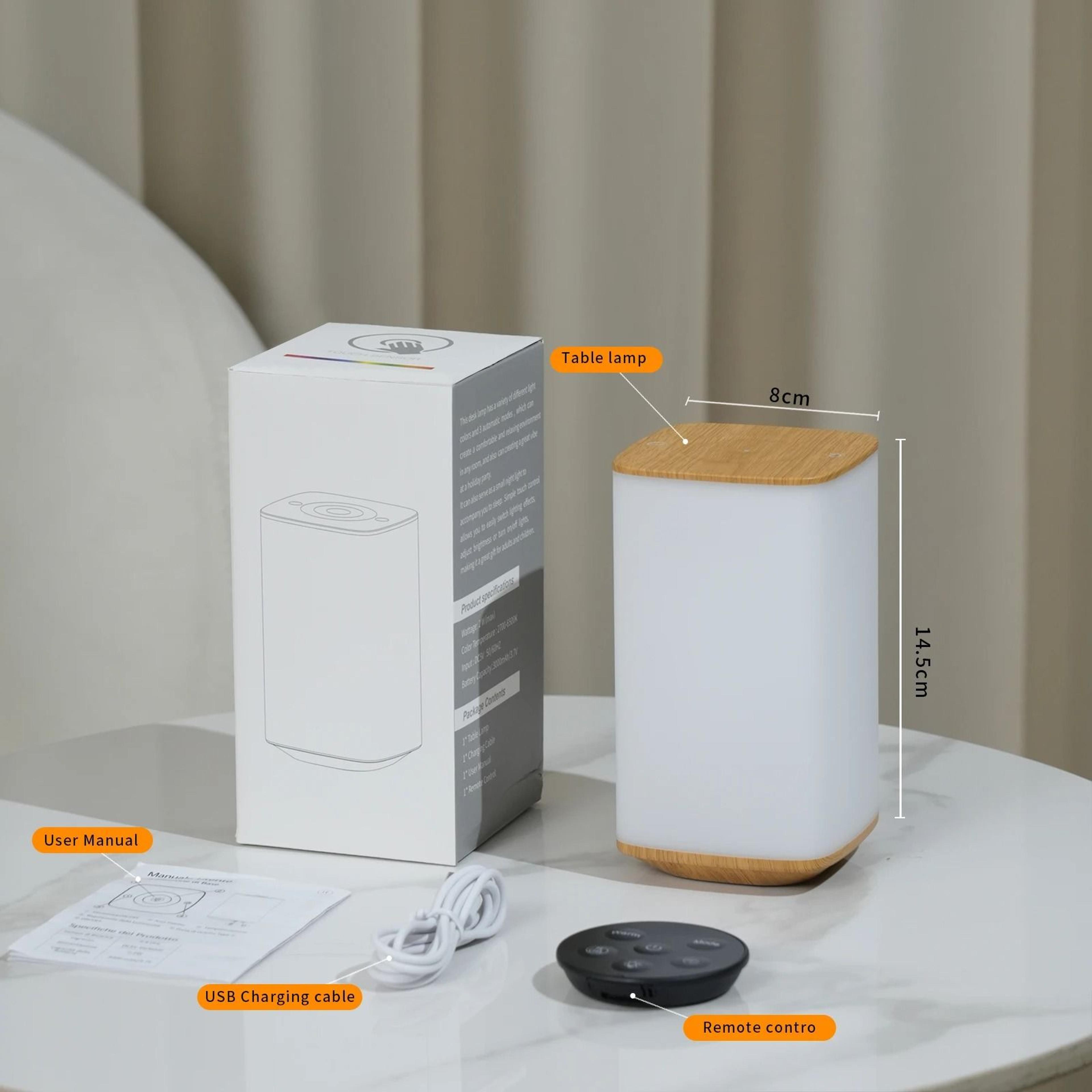 RGB Color Changing Touch  Remote Control Night Light Dimmable USB Rechargeable Bedside Table Lamp 4