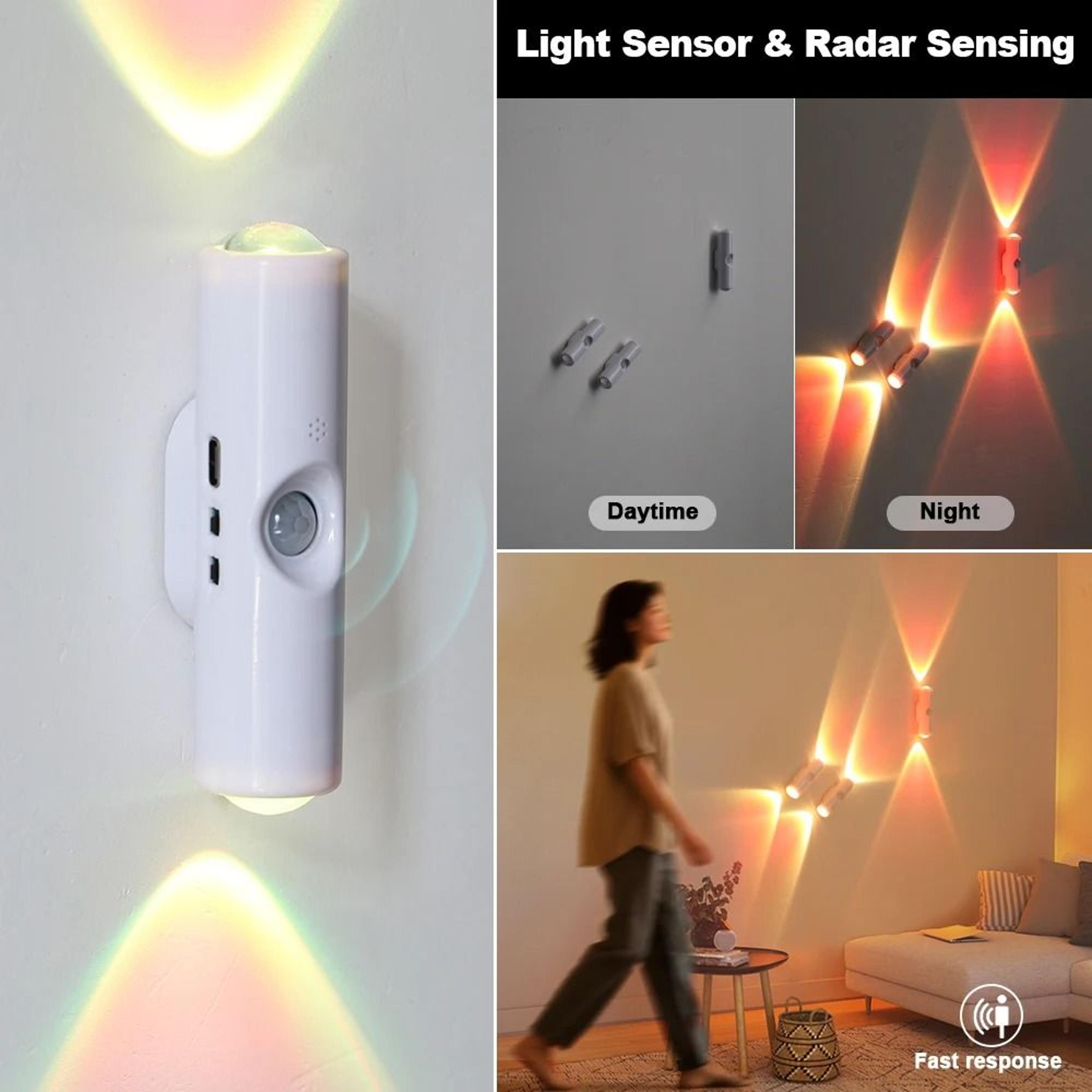 RGB Motion Sensor LED Wall Light USB Rechargeable Magnetic Cabinet  Wardrobe Lamp 5