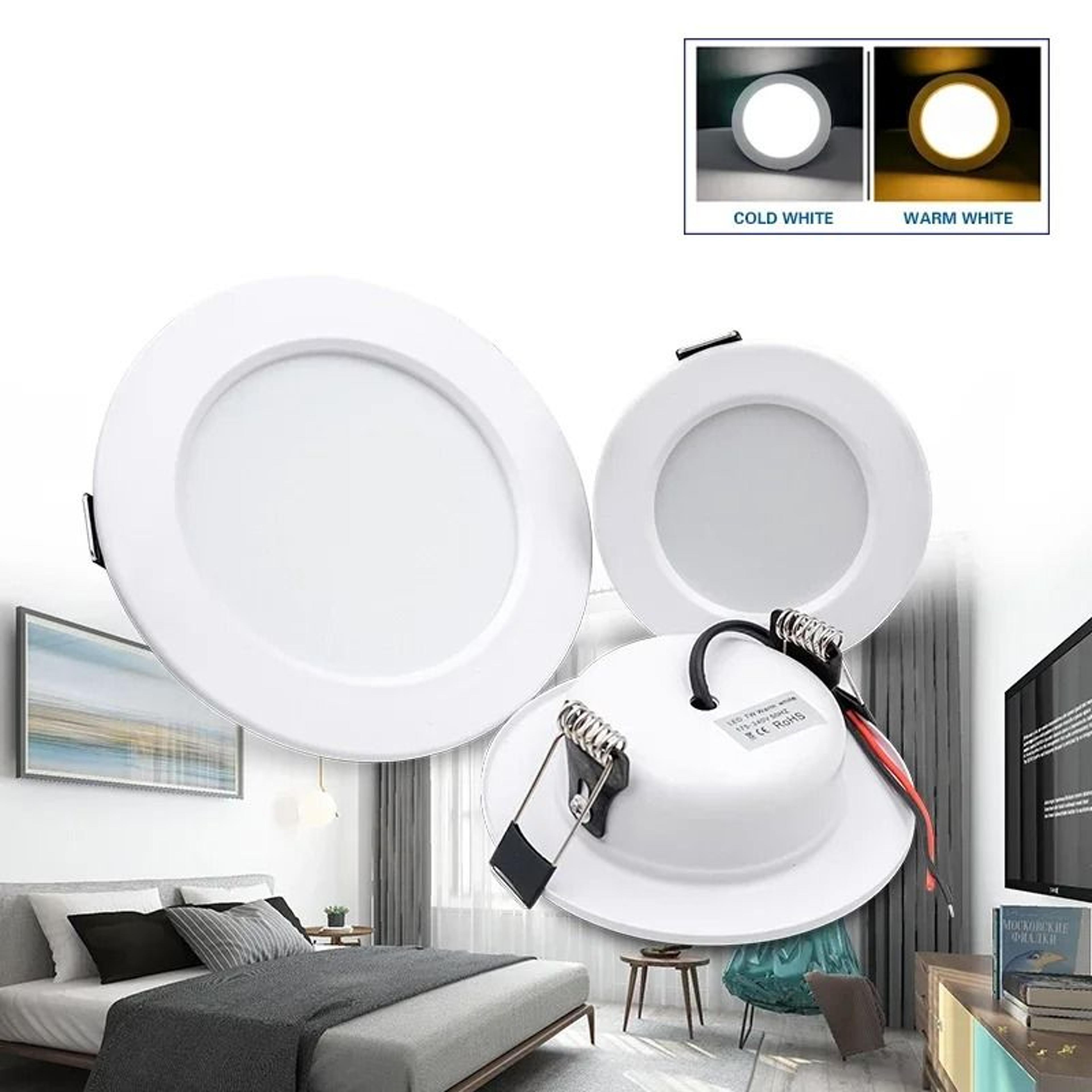 6Piece Recessed Round LED Downlight Set AC110V220VDC12V24V Ceiling Spotlight Pack 4