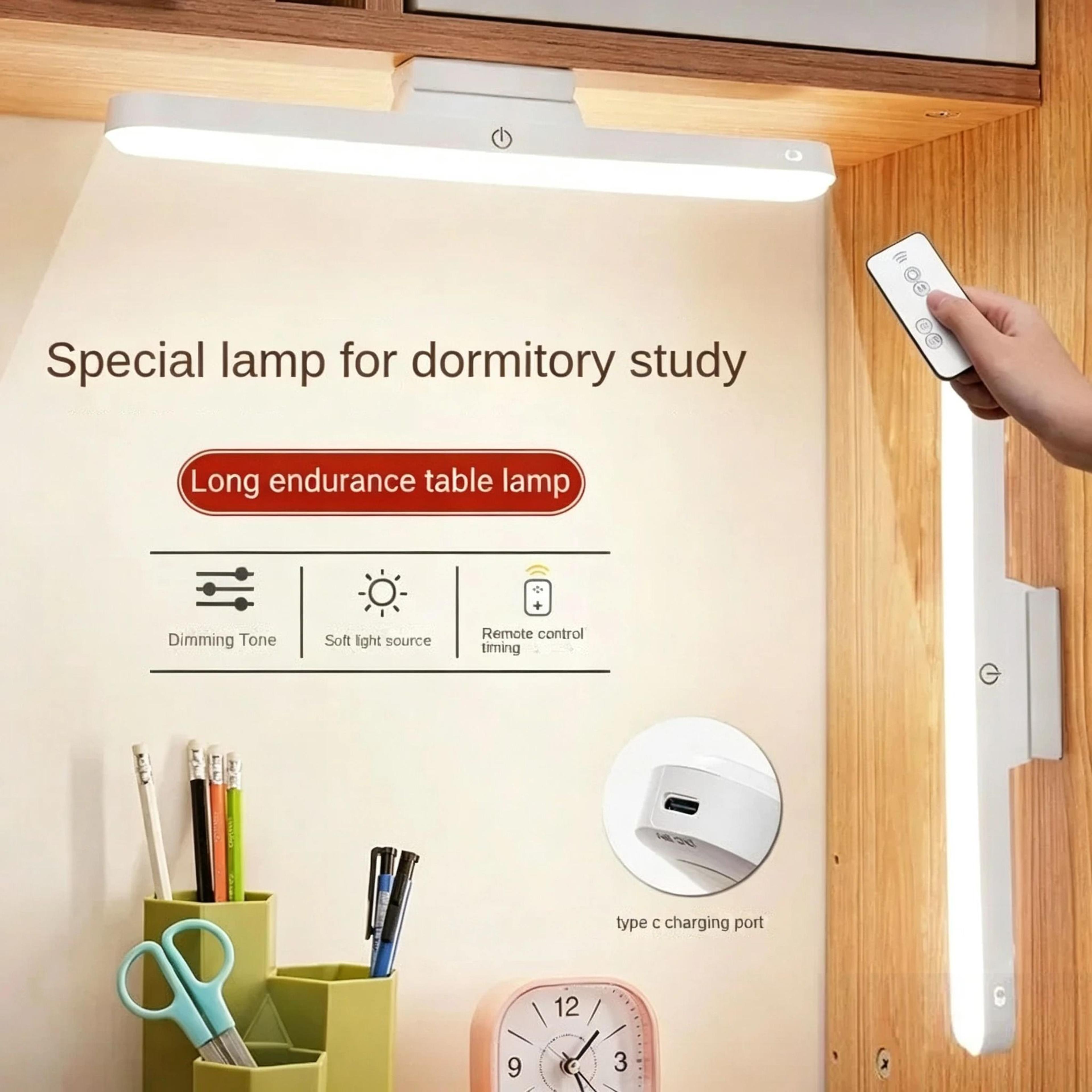 Magnetic EyeProtection LED Desk Lamp Remote Control USB Rechargeable Student Reading Light 5