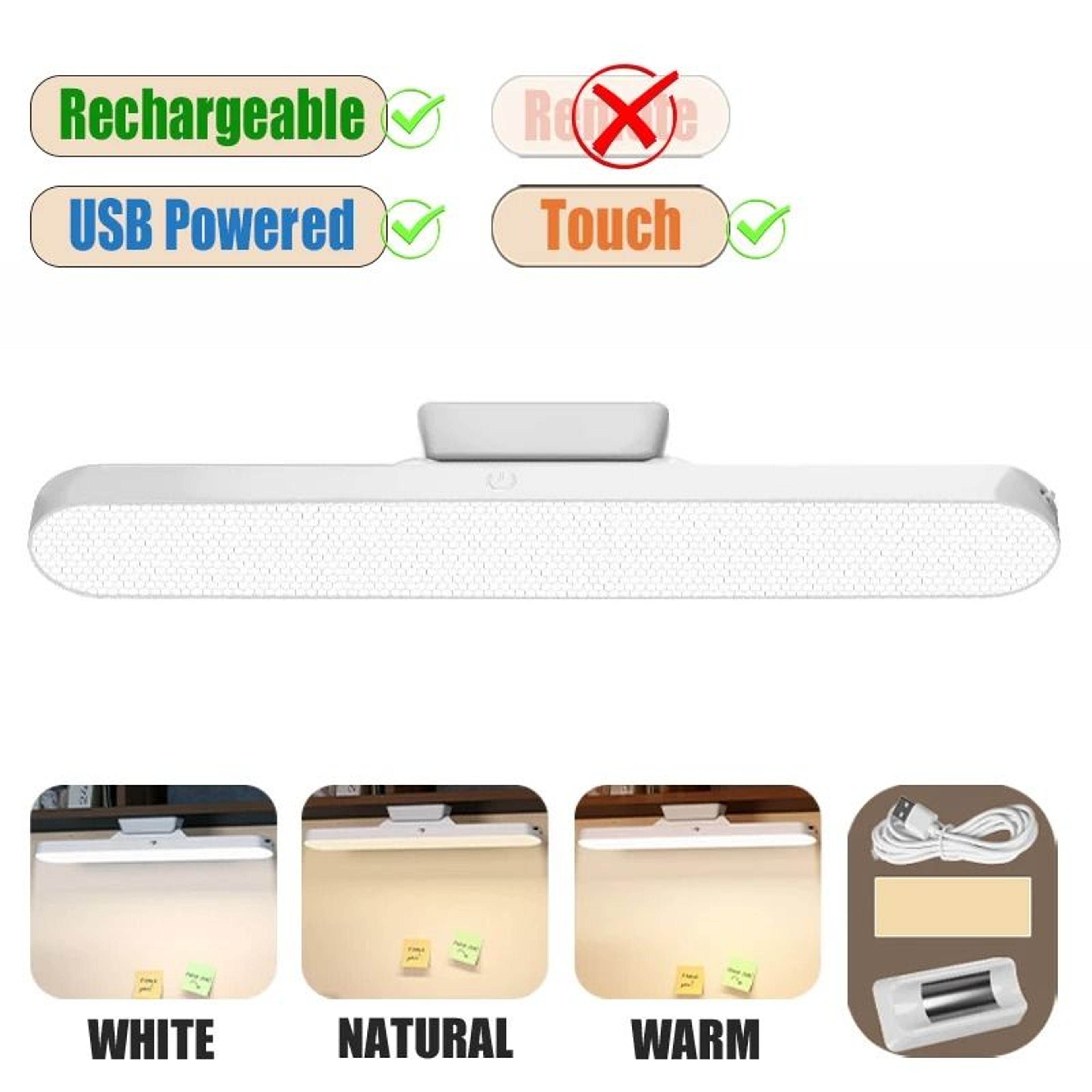 Magnetic EyeProtection LED Desk Lamp Remote Control USB Rechargeable Student Reading Light 9