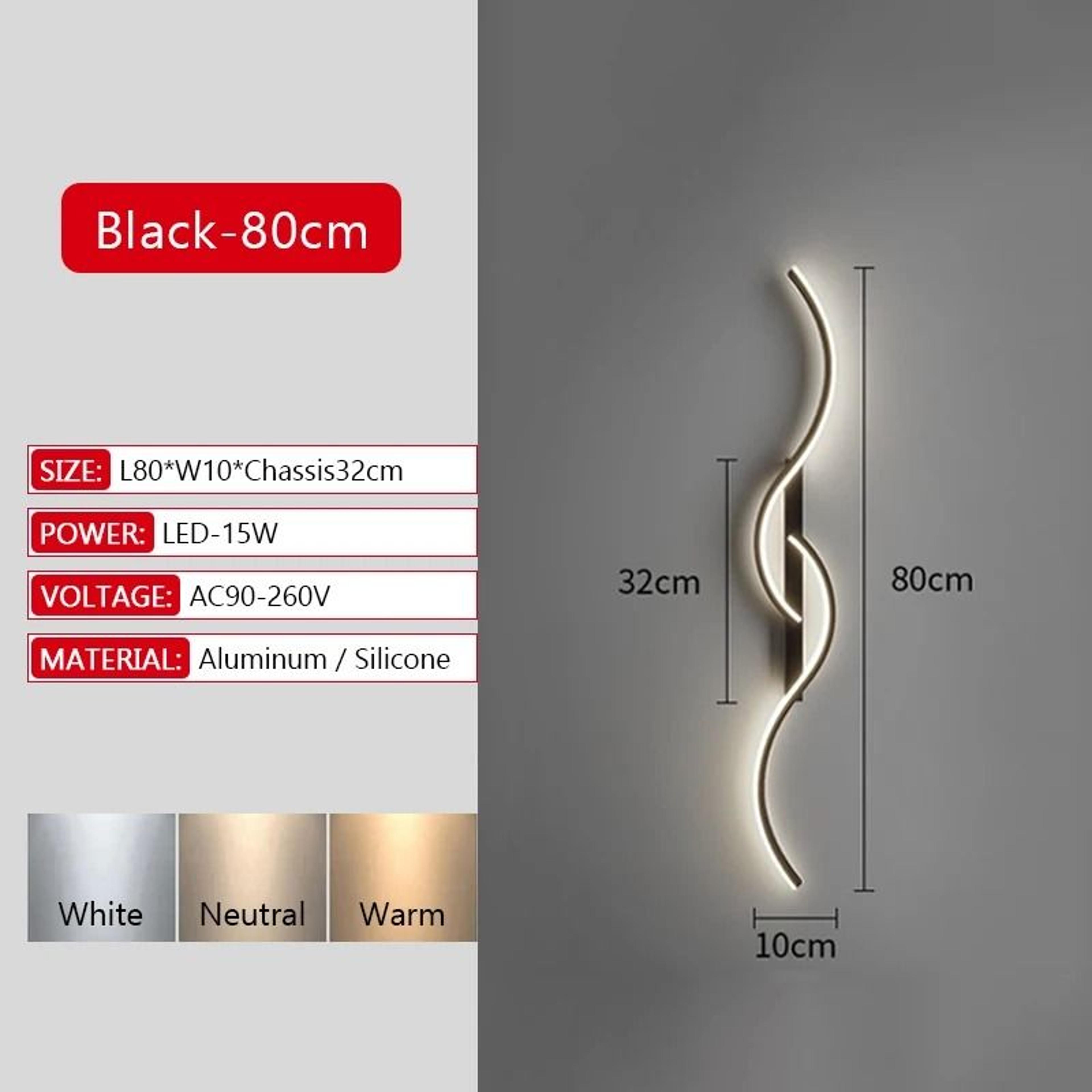 Modern Long Strip LED Wall Lamp Remote Control Dimmable Bedroom  TV Background Sconce 17