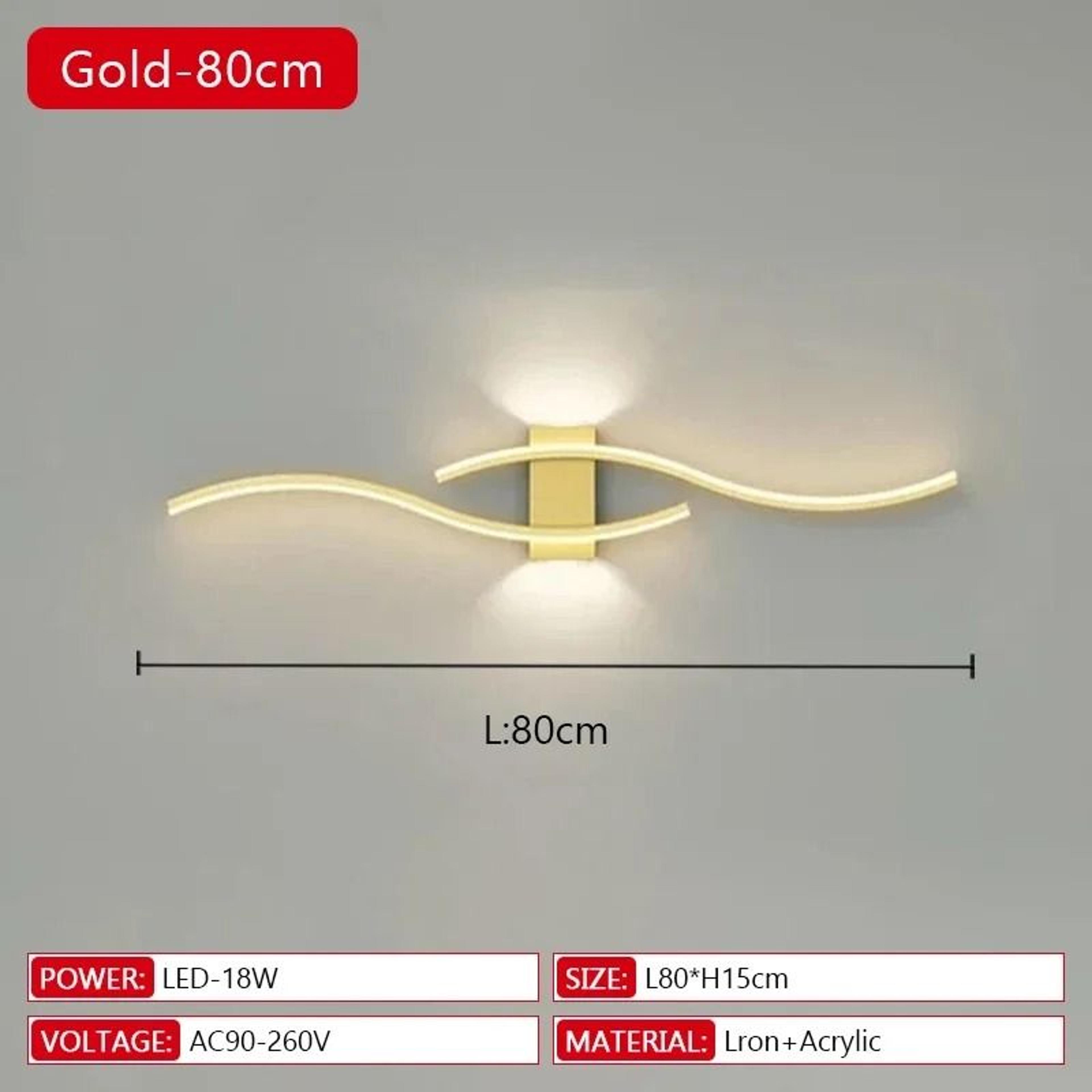 Modern Long Strip LED Wall Lamp Remote Control Dimmable Bedroom  TV Background Sconce 10
