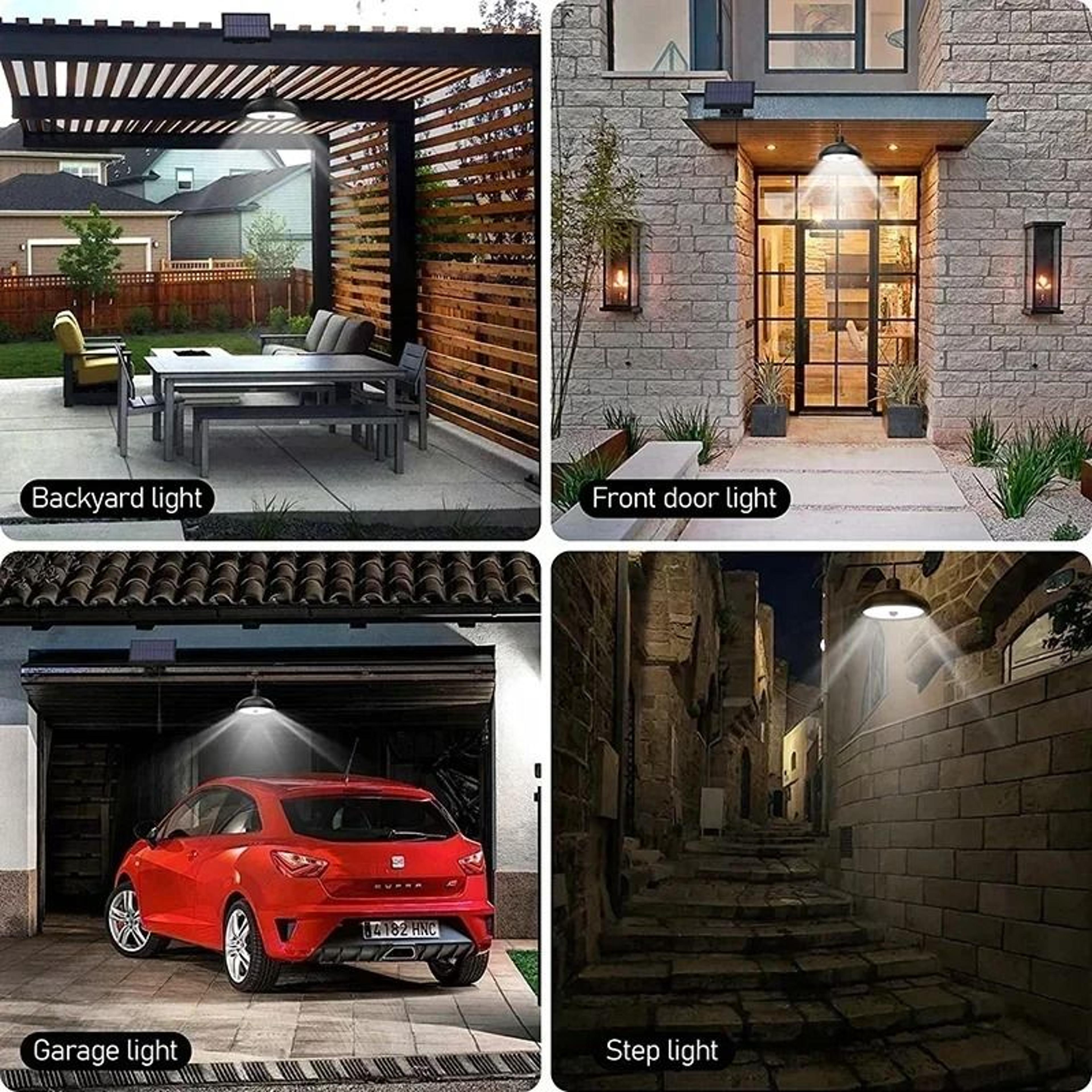 Solar Outdoor Hanging Pendant Lamp IP65 Waterproof Shed  Barn Chandelier With Remote Control 5