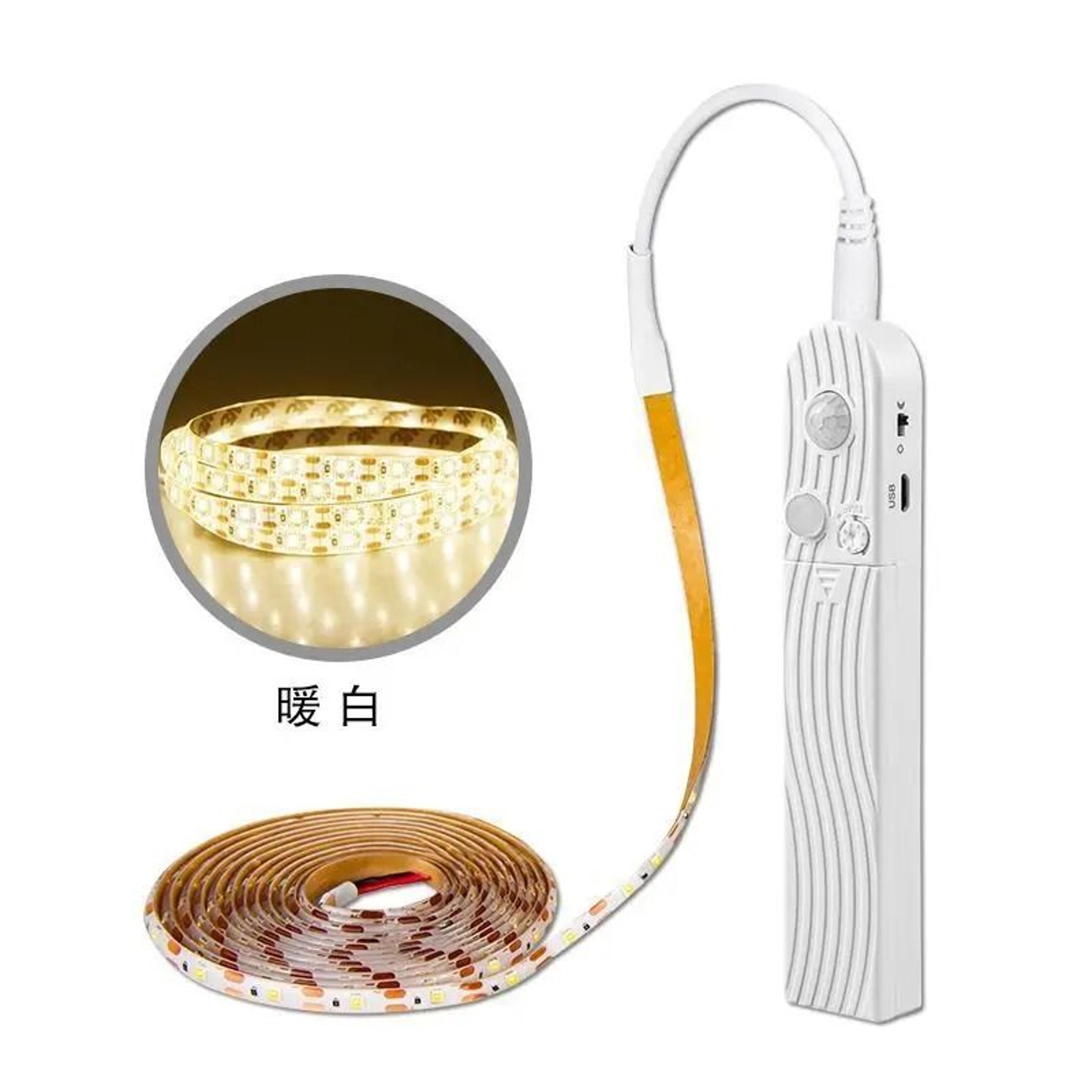 5M Battery LED Strip Light Tape With PIR Motion Sensor UnderCabinet  Wardrobe Night Light 8