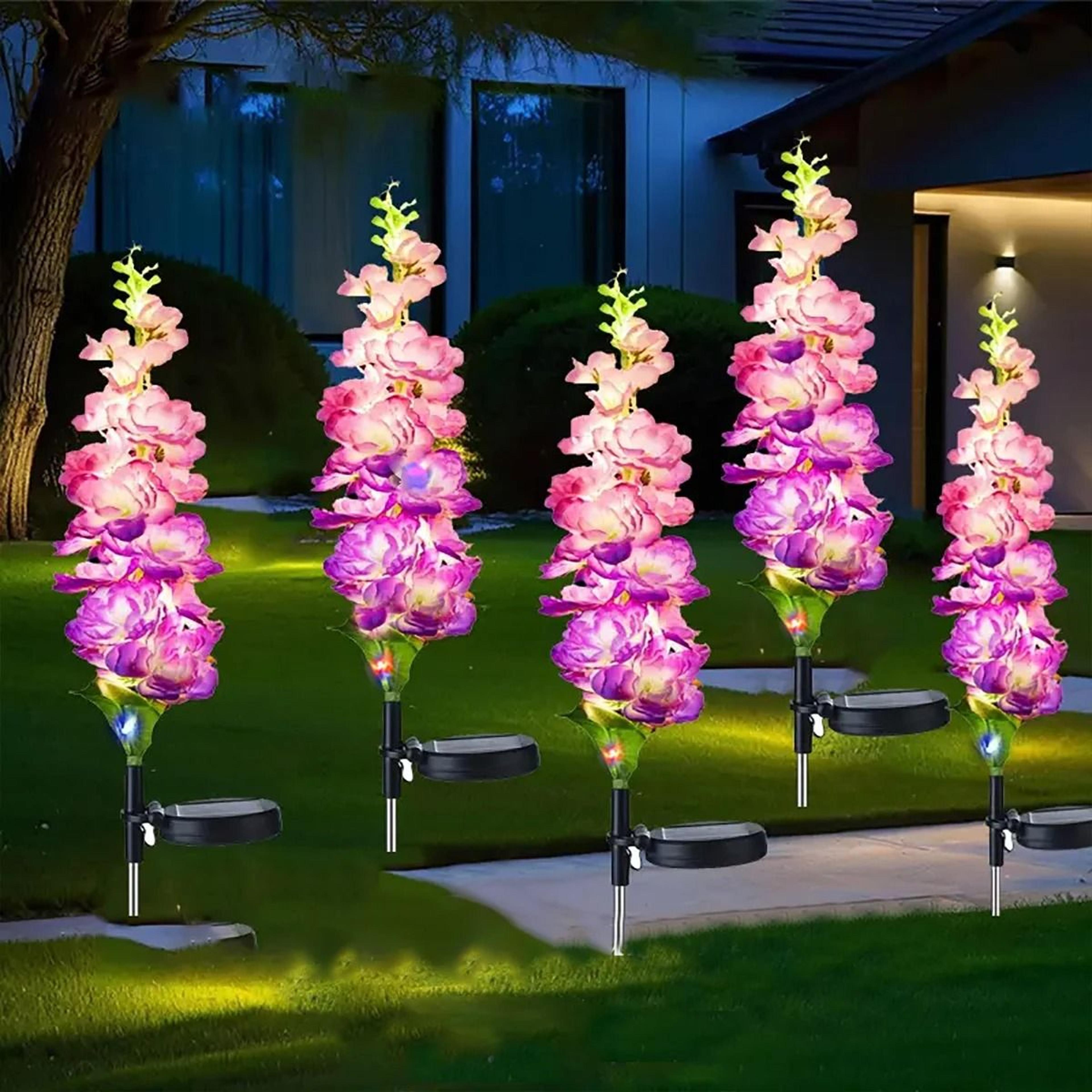 Solar Hyacinth Flower Garden Lawn Lights Waterproof Outdoor Pathway Stake For Courtyards  Yard Deco 3