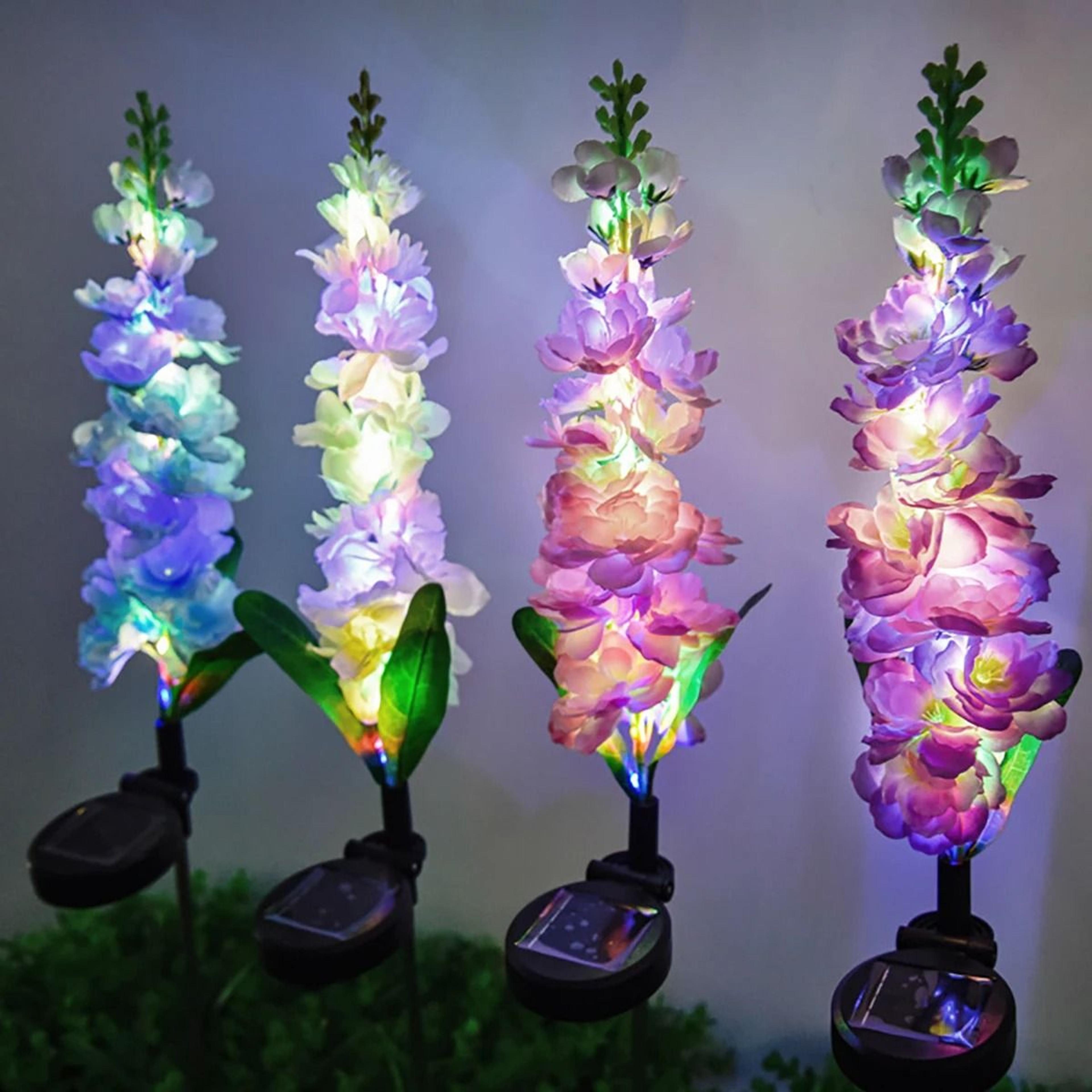 Solar Hyacinth Flower Garden Lawn Lights Waterproof Outdoor Pathway Stake For Courtyards  Yard Deco 1