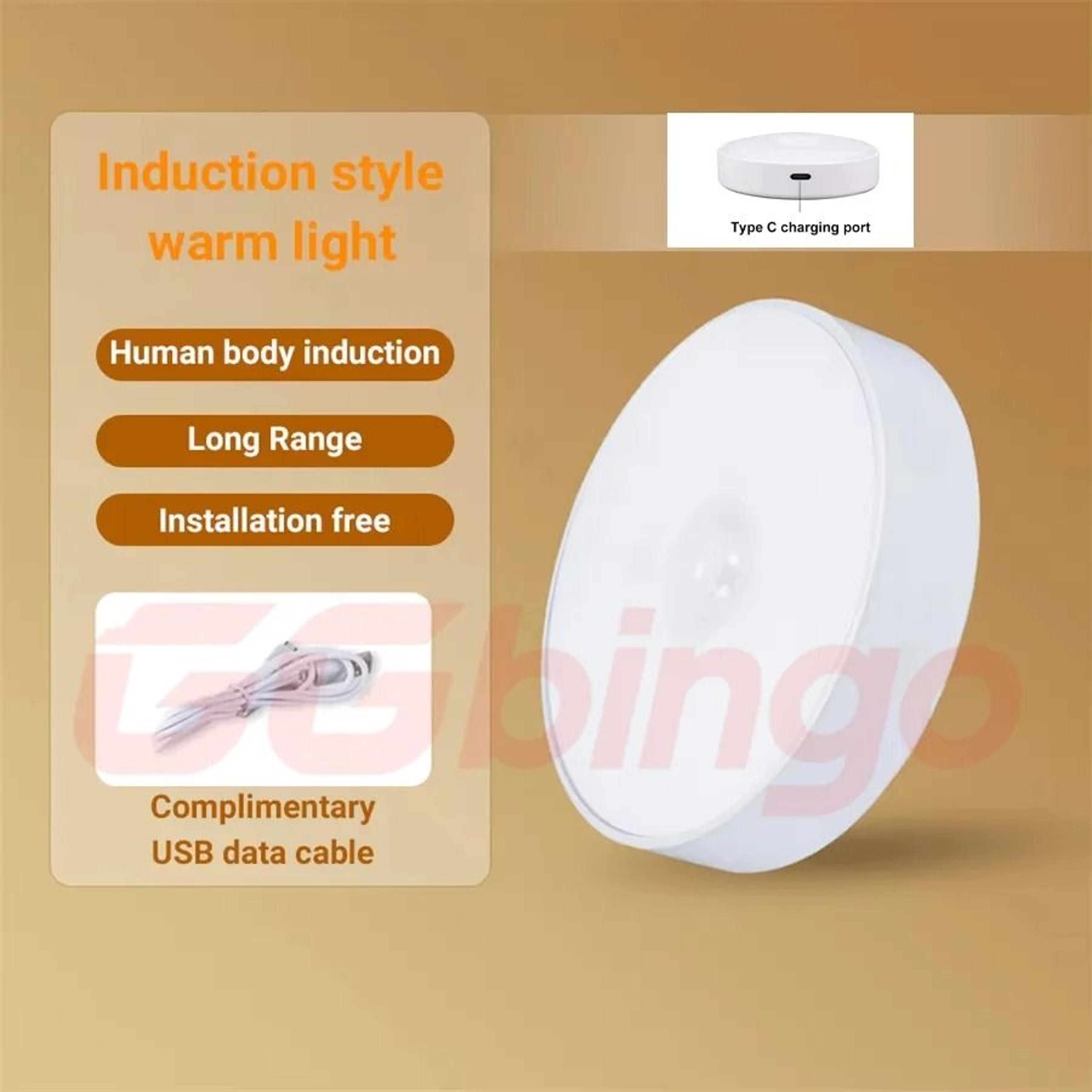GGbingo TypeC Rechargeable Motion Sensor LED Night Light Wireless Closet  Hallway Lamp 6