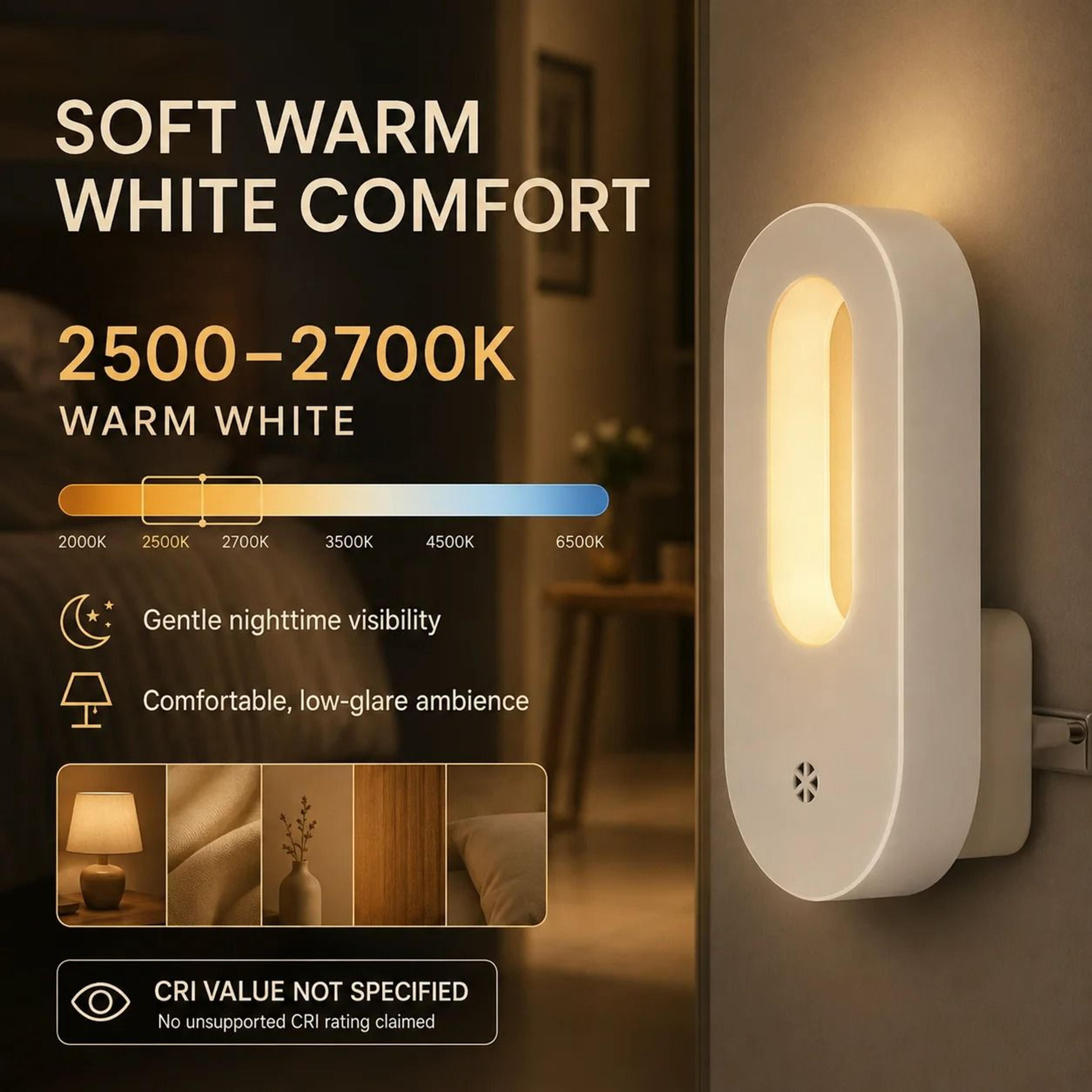 Melery Intelligent LED Plugin Motion  Light Sensor Night Light EUUS Plug Emergency Wall Lamp 3
