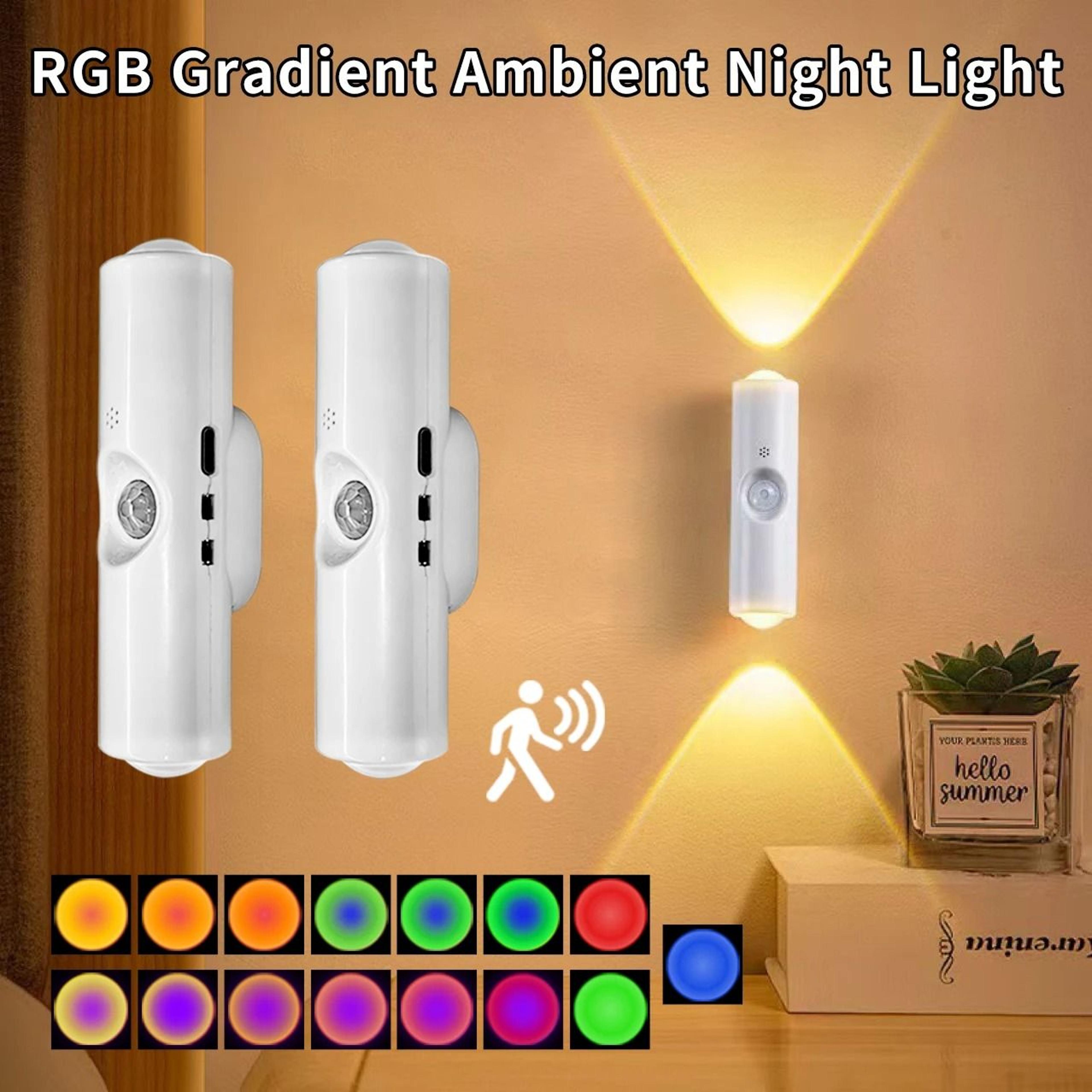 rgb gradient motion sensor sunset lamp (magnetic rechargeable wall spotlight & night light)