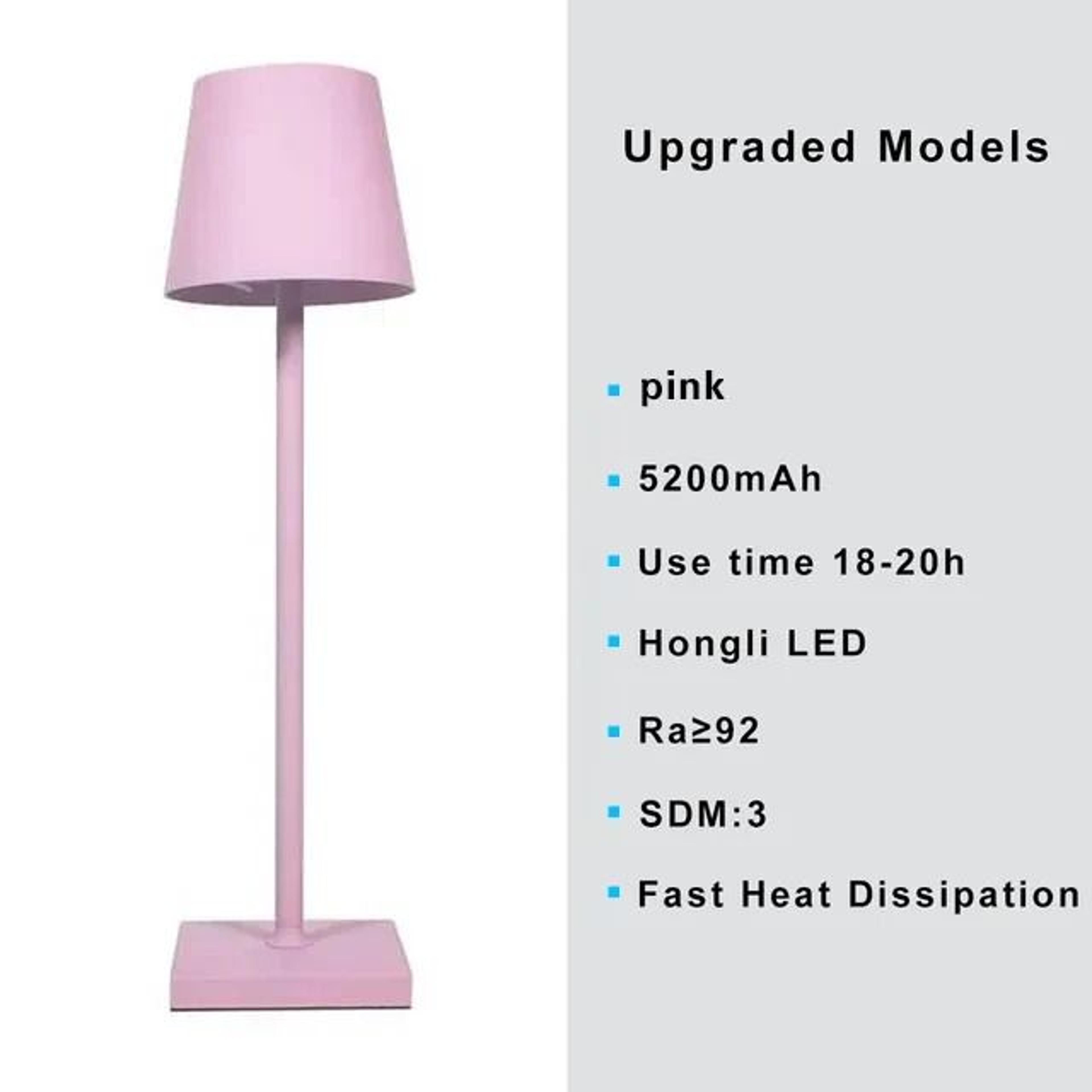 Portable 5000mAh Rechargeable 3Color Stepless Dimming LED Desk Lamp Cordless Table Light For Patio  14