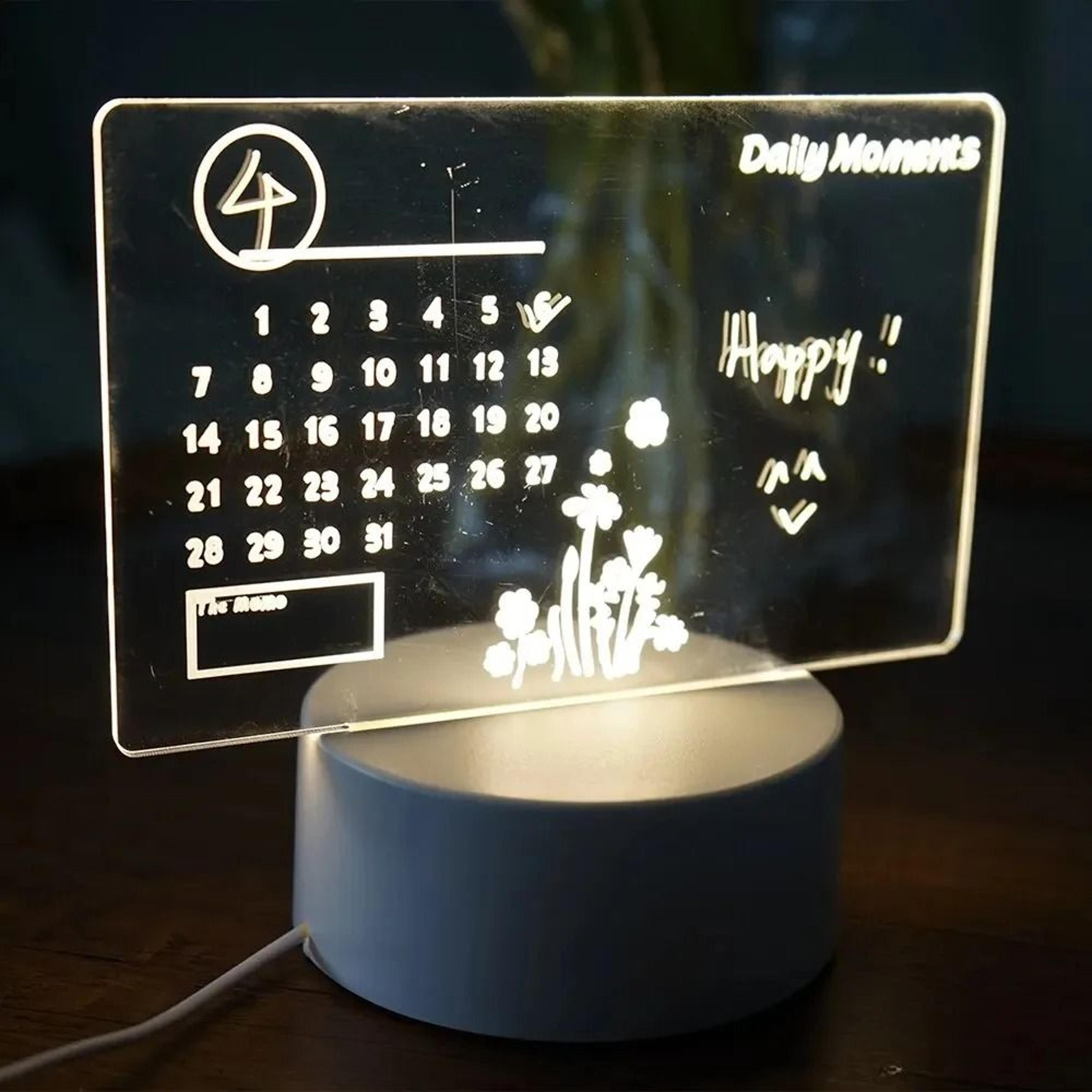 GGbingo Rewritable Handwritten Message Board LED Night Light USB Rechargeable Warm Acrylic Note Lam 7