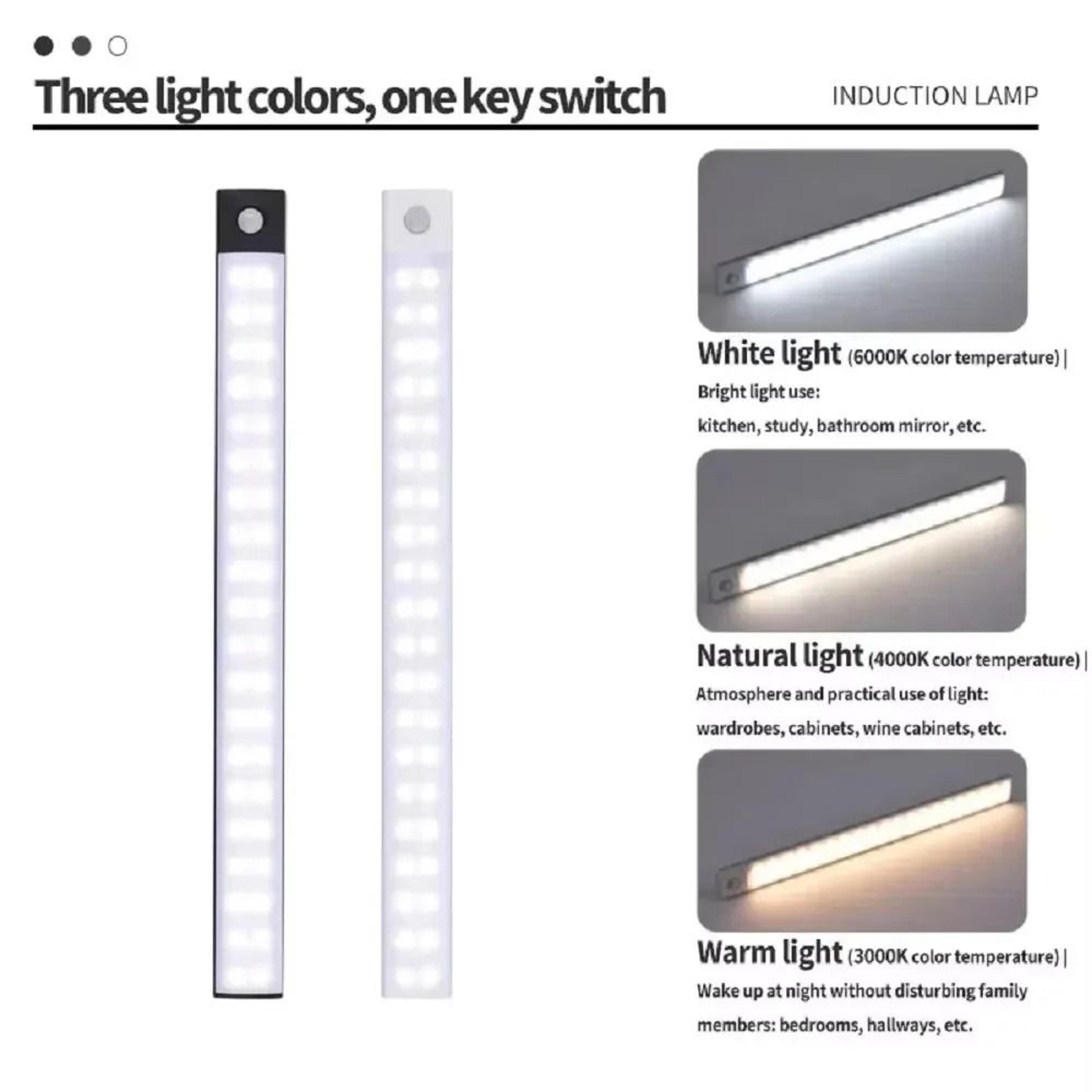 3in1 UltraSlim Motion Sensor LED Cabinet Bar Light 1020304050cm Rechargeable Wardrobe  Cupboard Lam 5