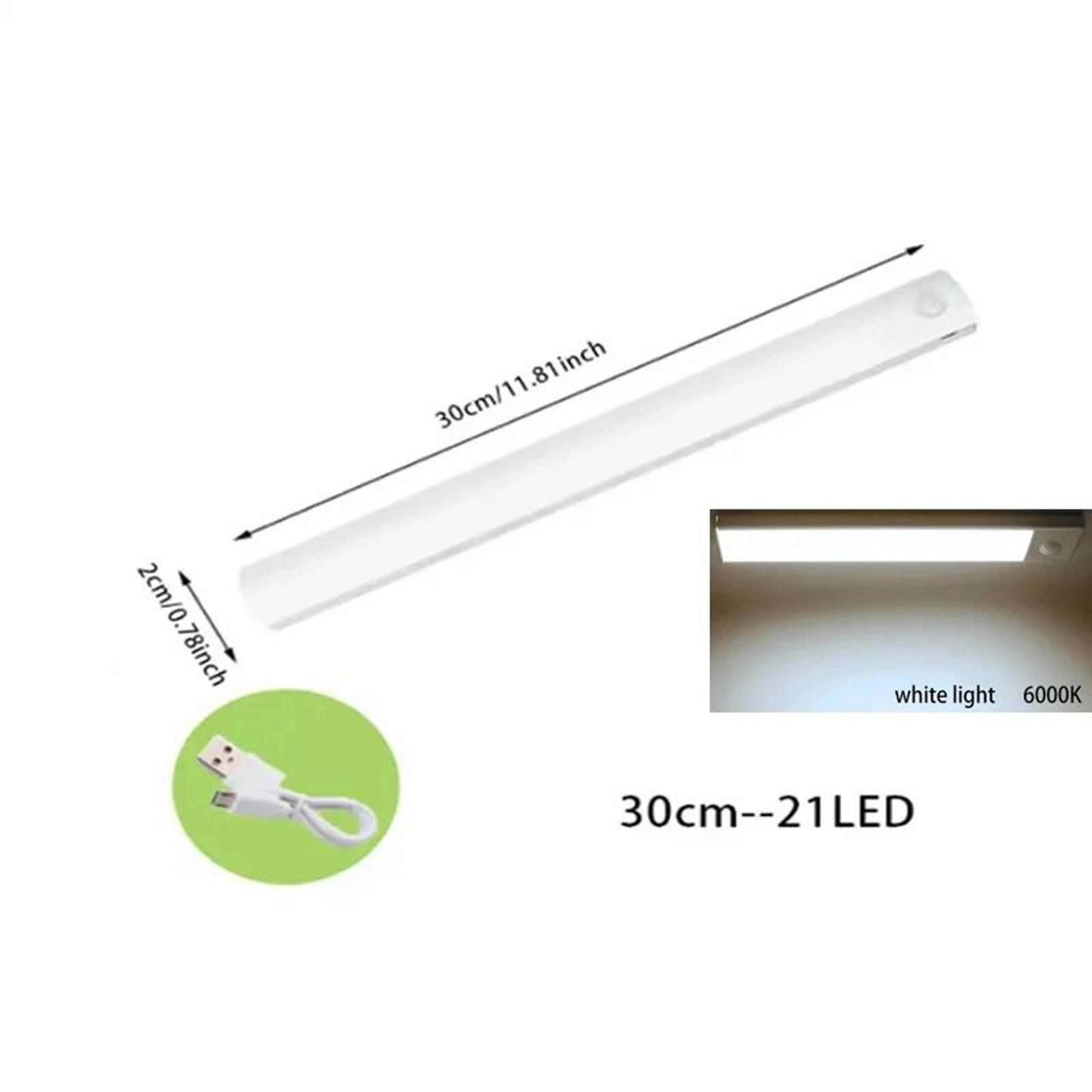 PIR Motion Sensor LED Under Cabinet Light Bar Dimmable Rechargeable Closet  Staircase Safety Lamp 6
