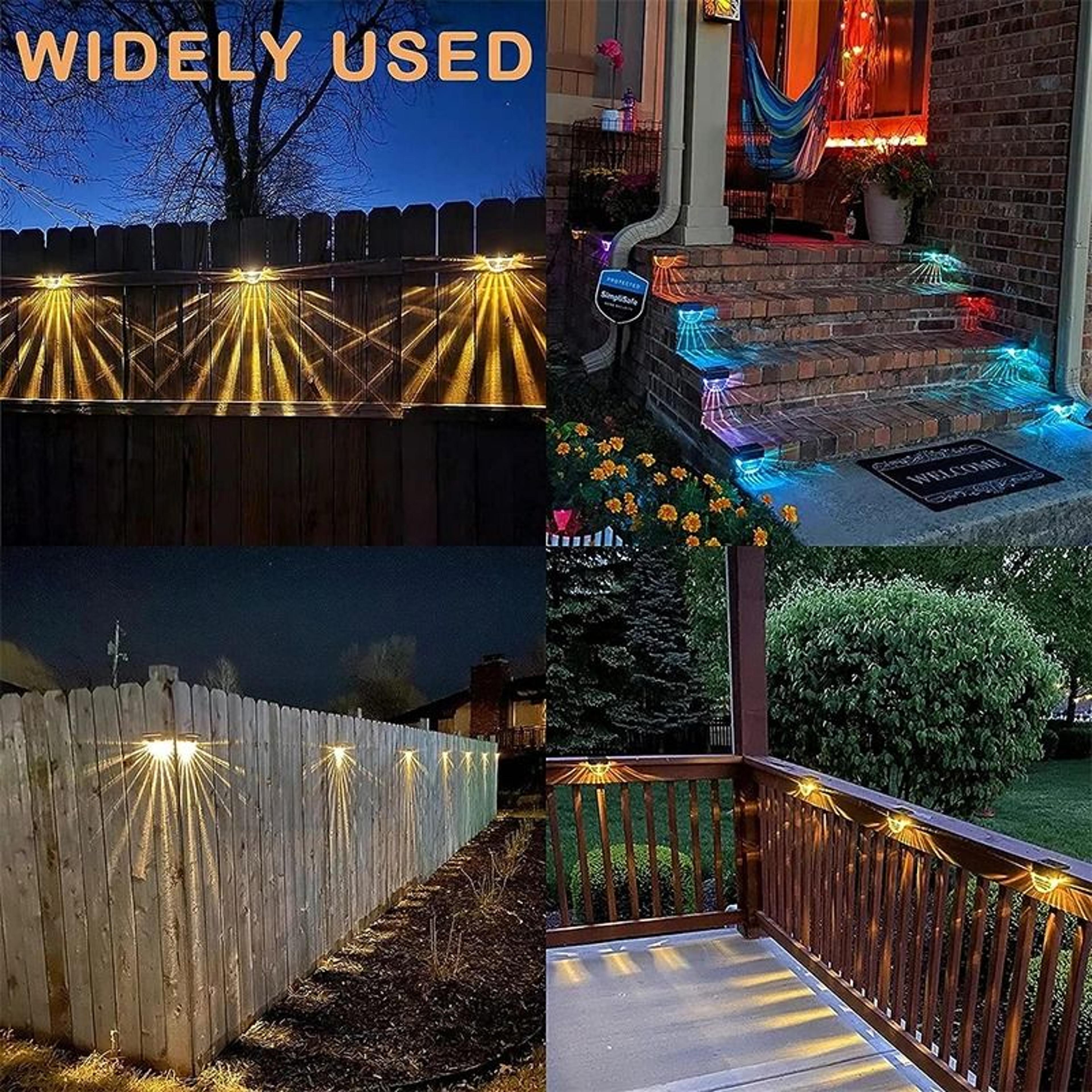 Solar Outdoor Deck  Fence Step Lights For Stairs  Pathways 1