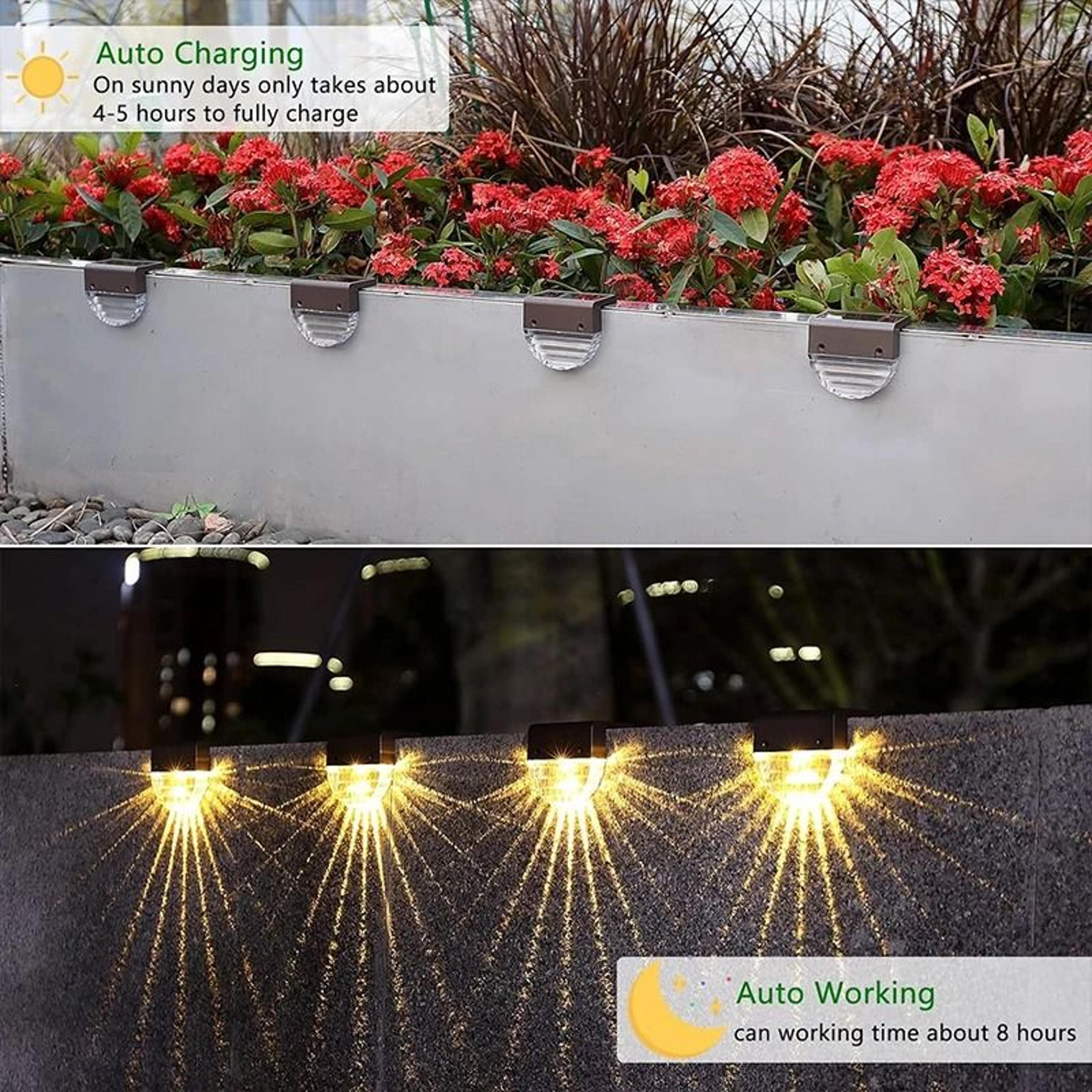 Solar Outdoor Deck  Fence Step Lights For Stairs  Pathways 4