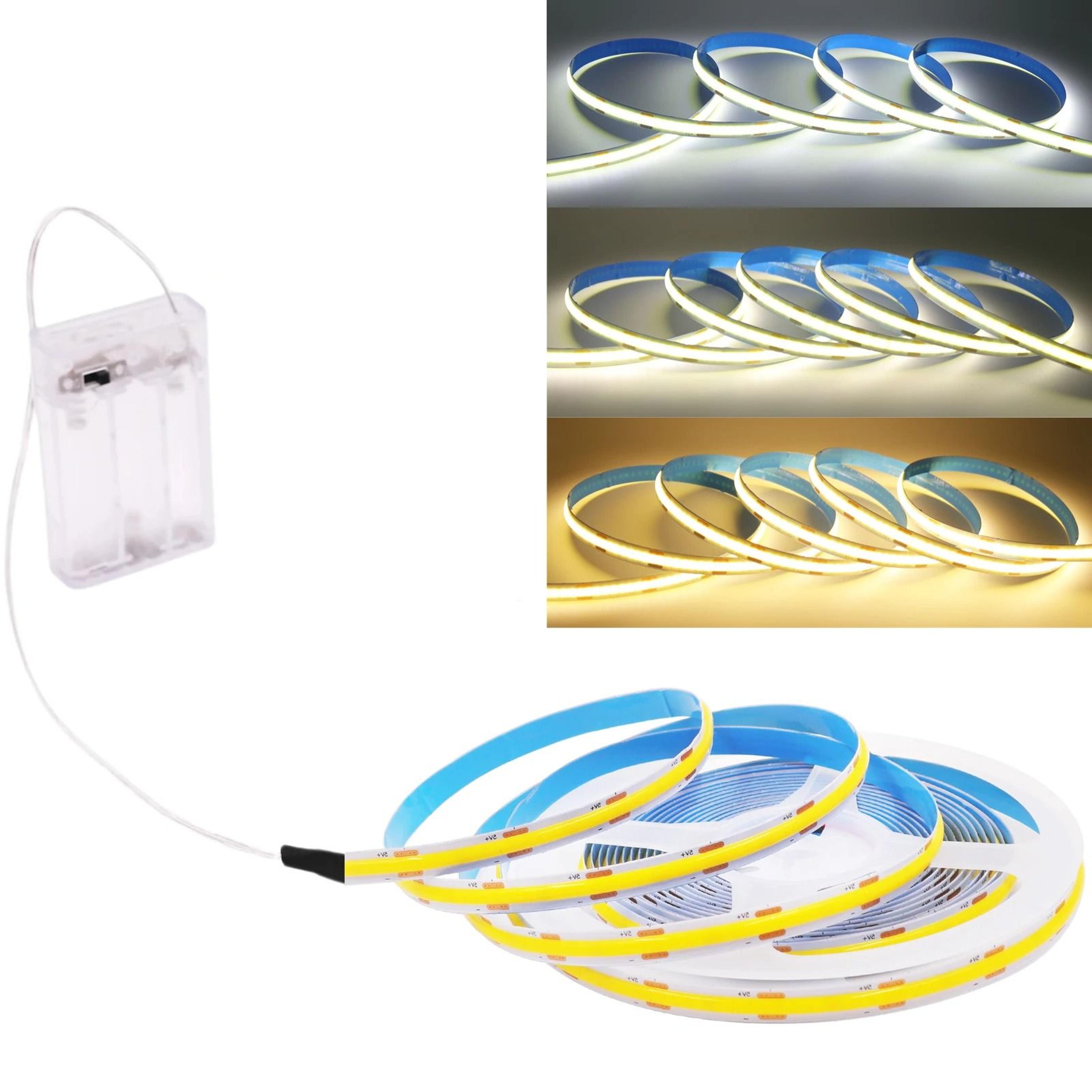 5V Flexible COB LED Strip Light Battery Powered HighDensity Backlight For Cabinets  Bedroom 3