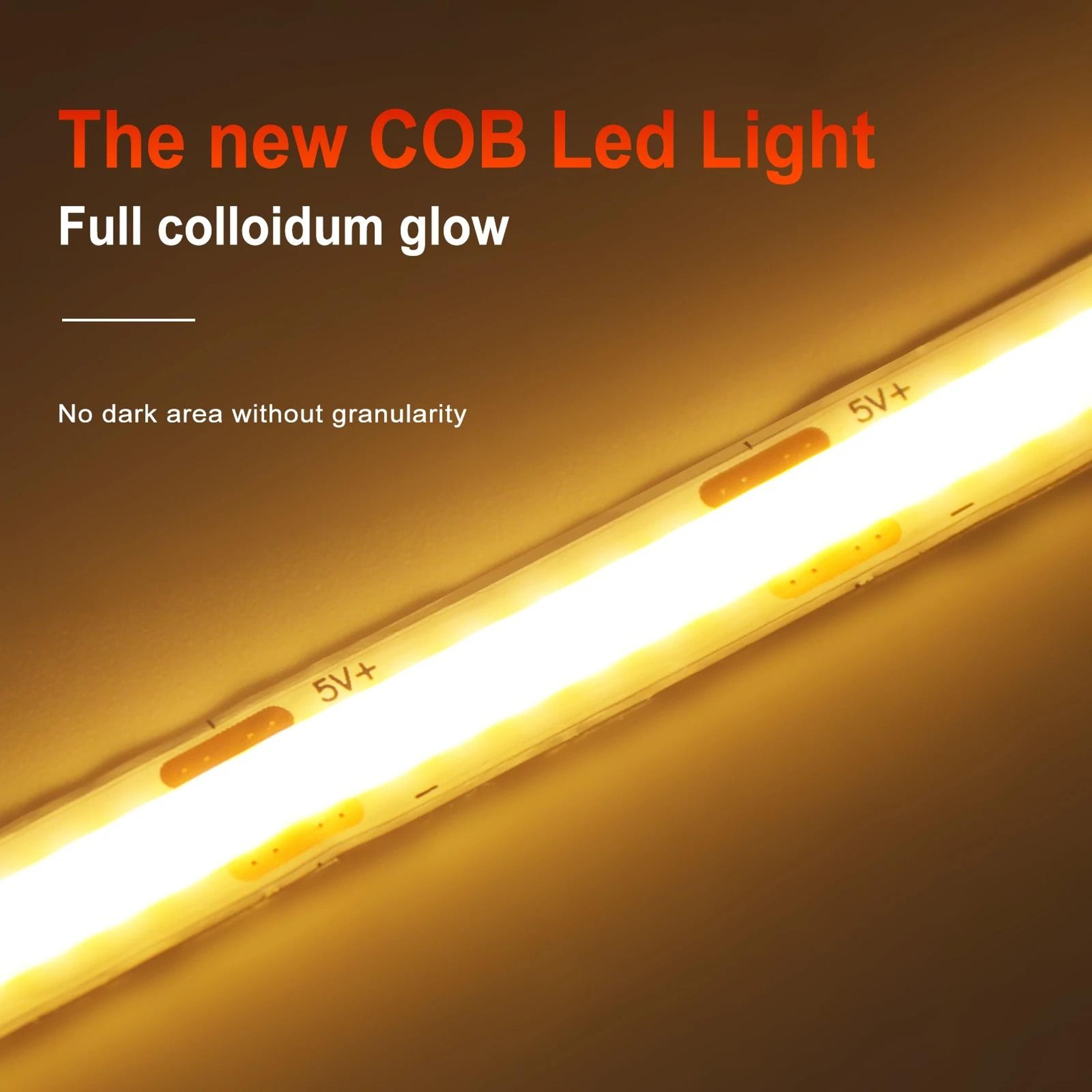 5V Flexible COB LED Strip Light Battery Powered HighDensity Backlight For Cabinets  Bedroom 4