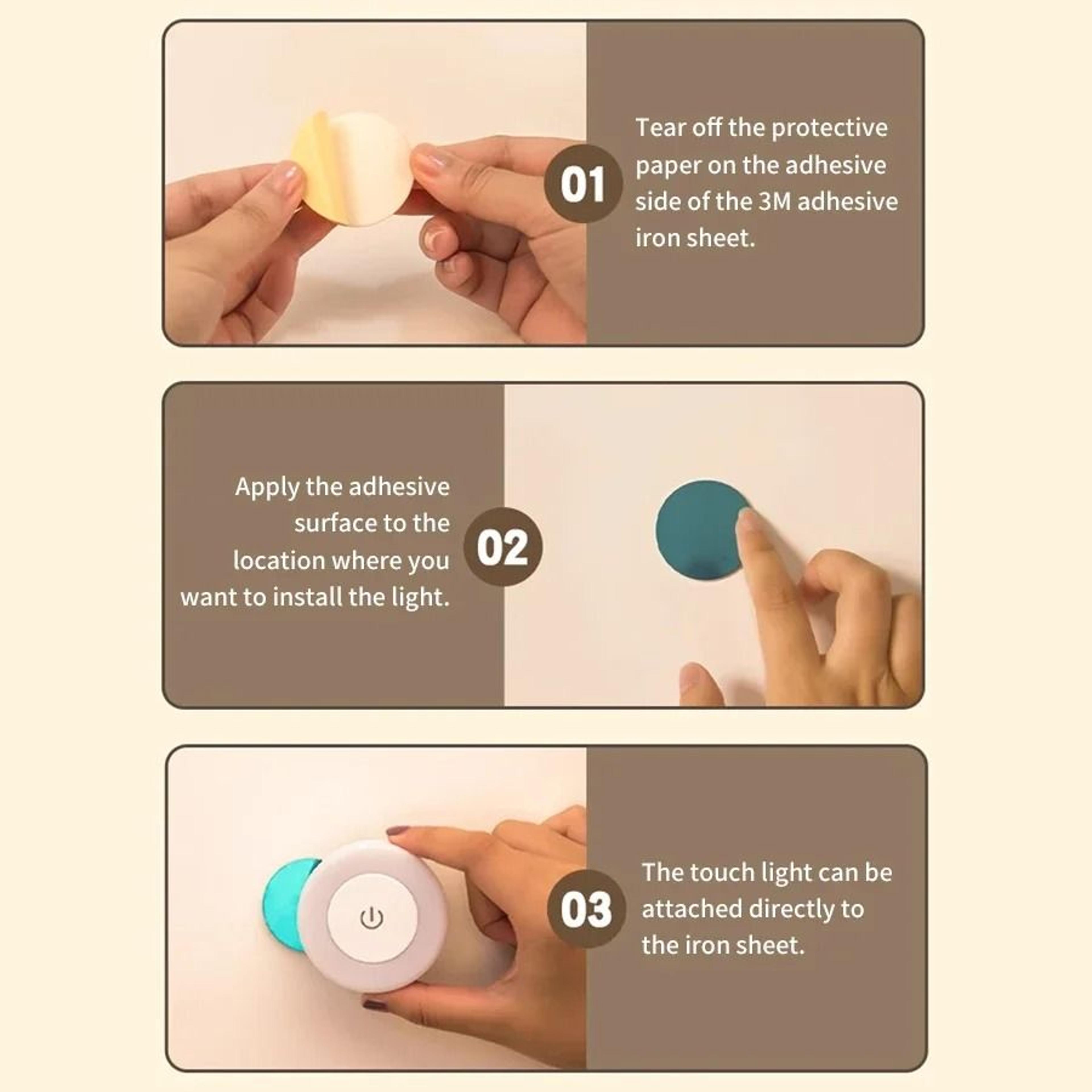 Wireless 6cm Rechargeable Touch LED Wall Lamp  Reading Light 4