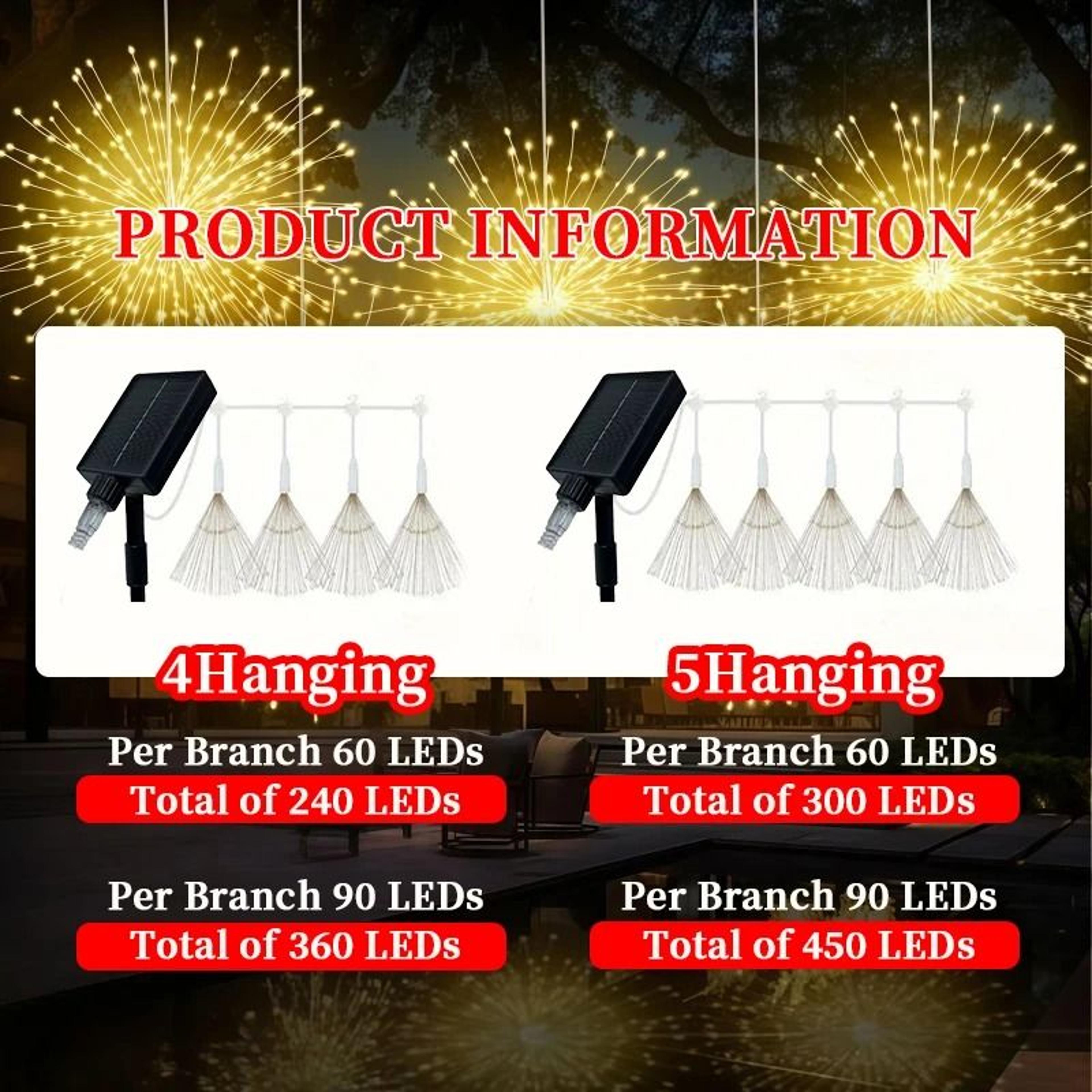 Hanging Solar Outdoor Firework Starburst Lights For Garden  Patio 2