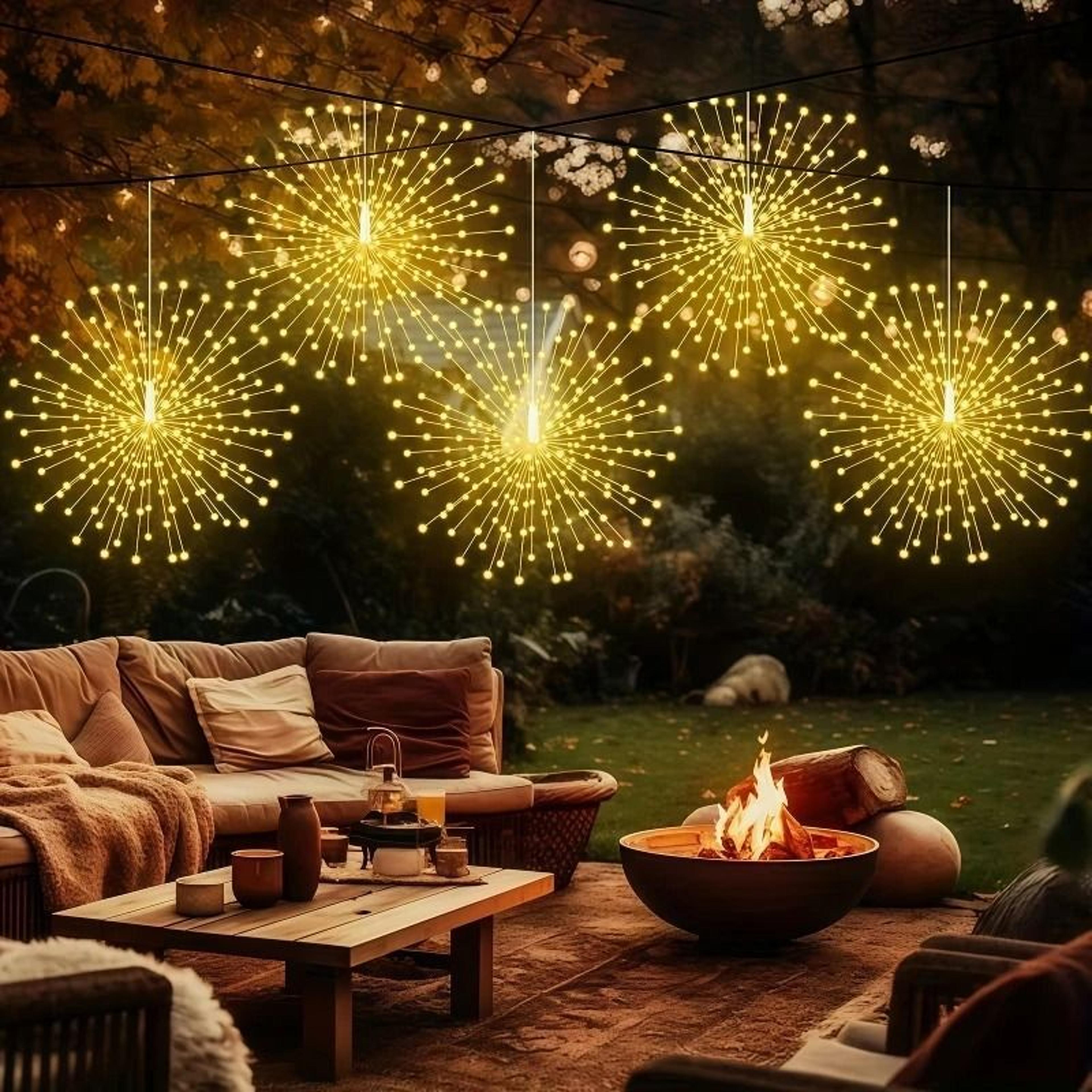 Hanging Solar Outdoor Firework Starburst Lights For Garden  Patio 5
