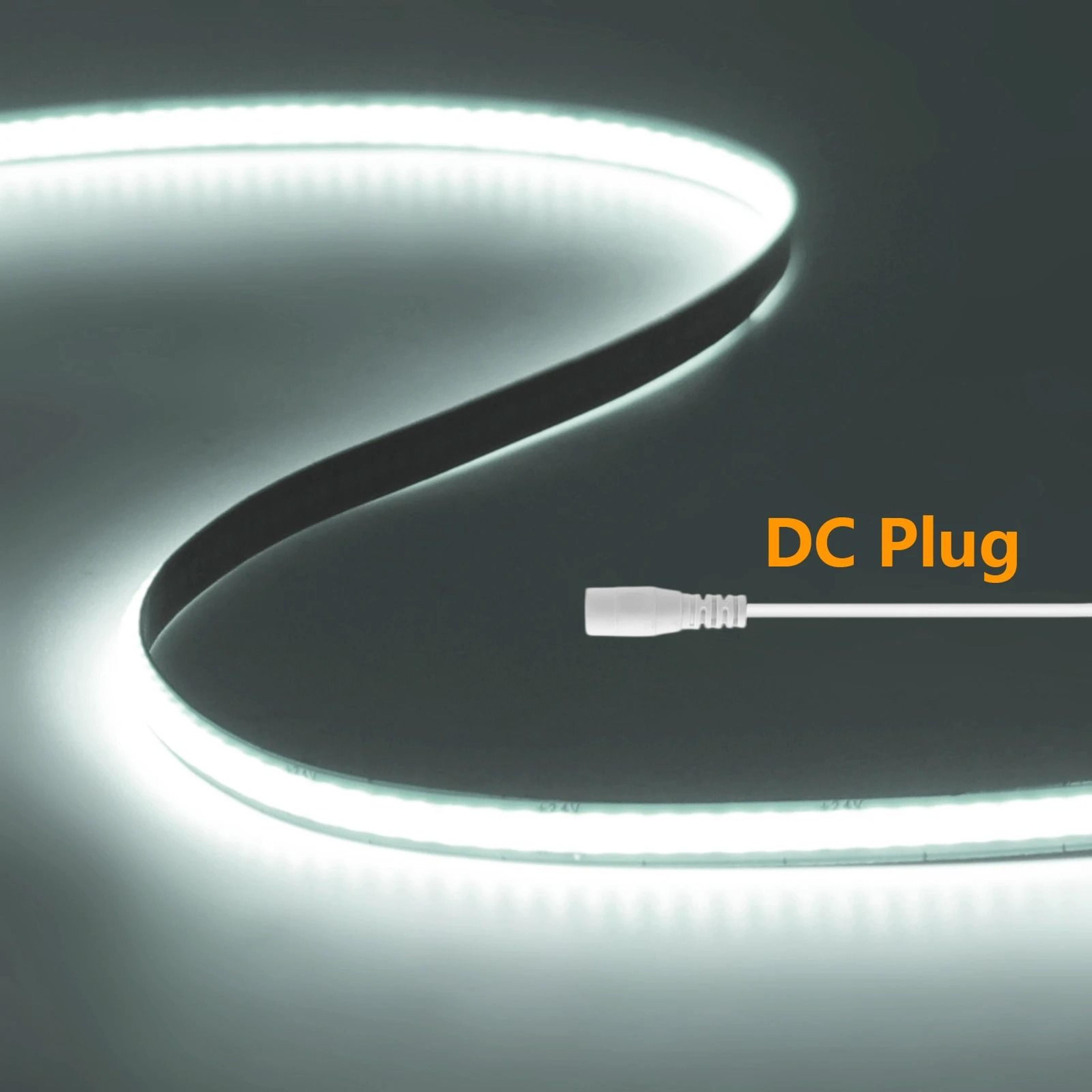 FlexCut COB LED Strip Light High Density 400LEDsm Tape With DC Plug  Wire 9