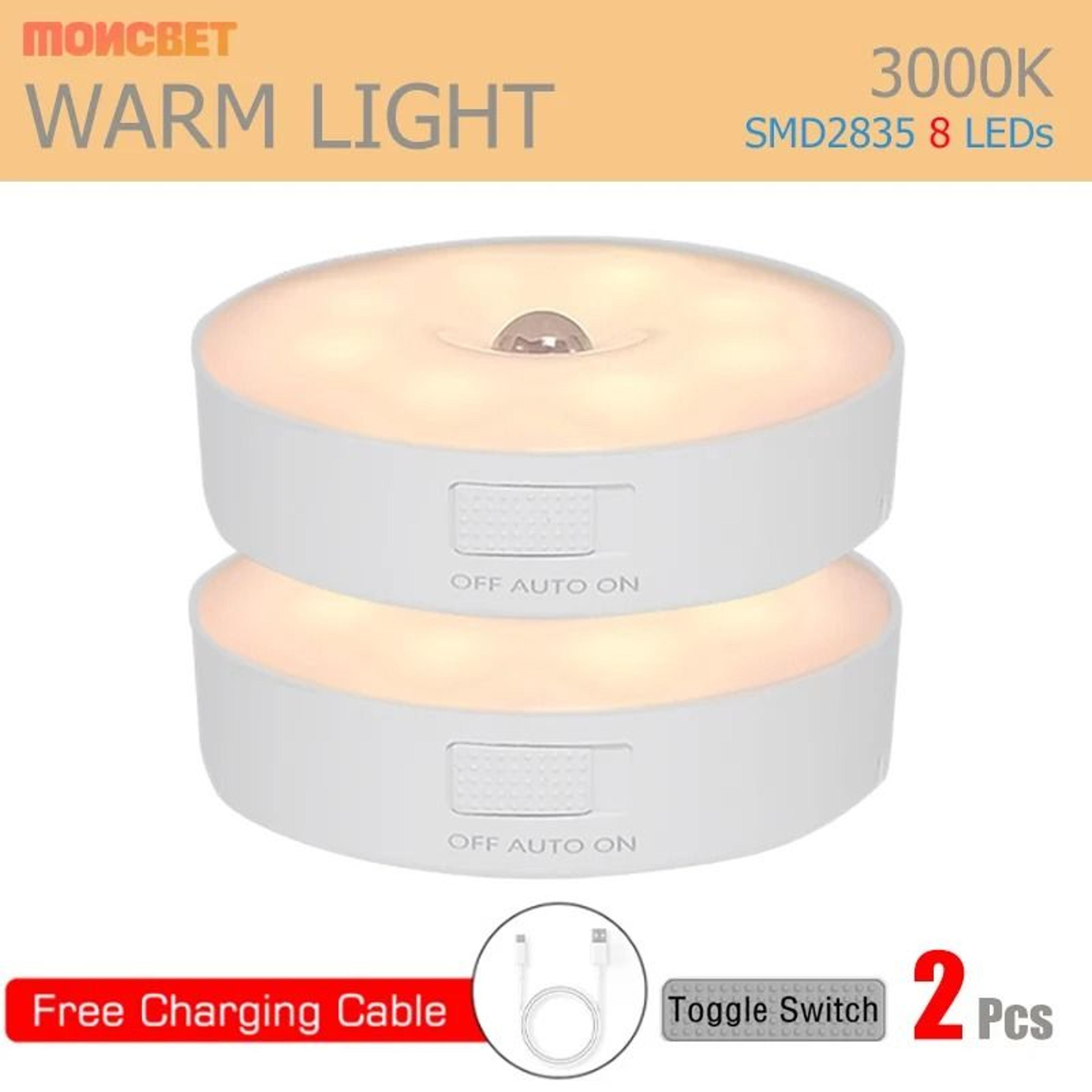 Wireless Magnetic Motion Sensor LED Cabinet Lamp USB Rechargeable Night Light 9