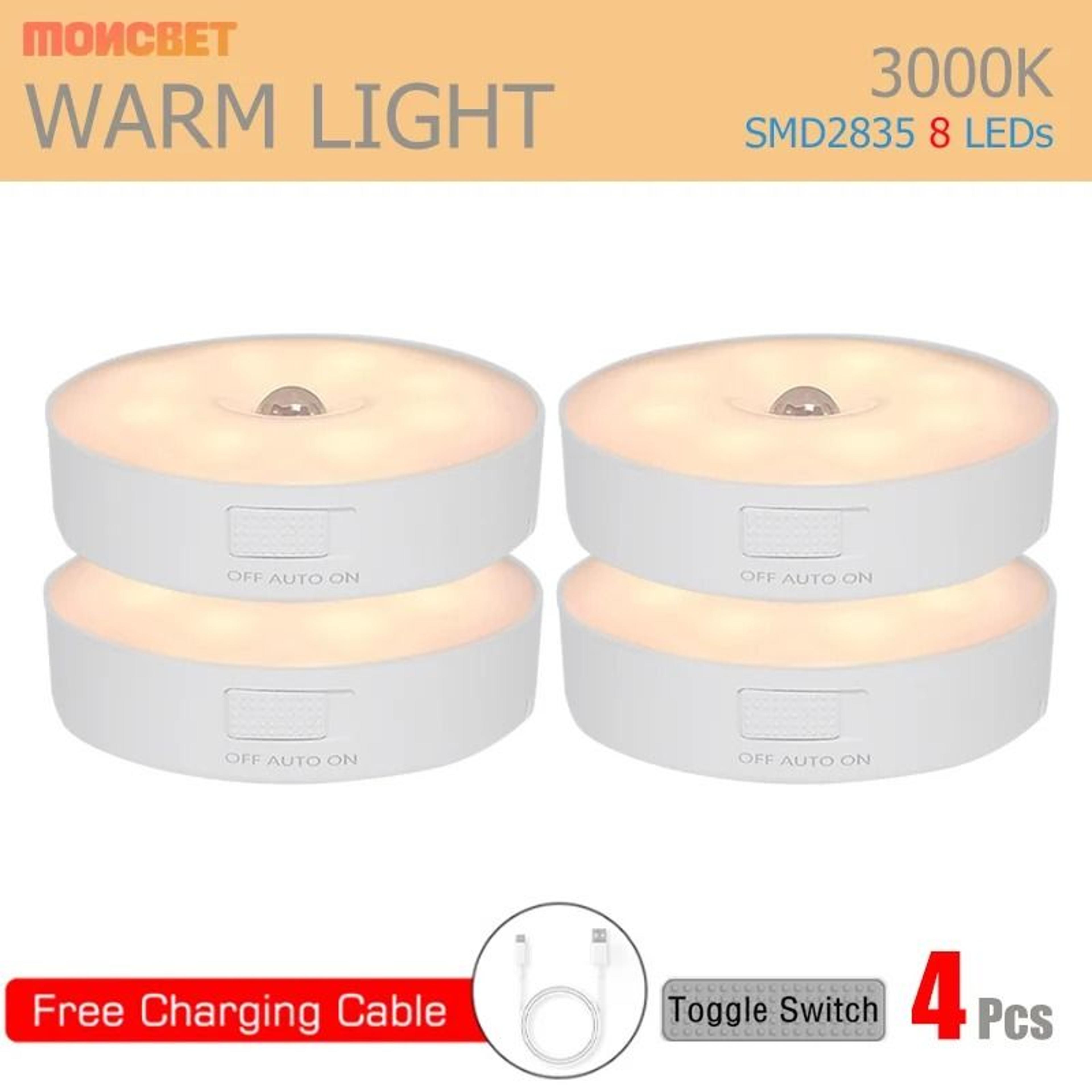 Wireless Magnetic Motion Sensor LED Cabinet Lamp USB Rechargeable Night Light 11