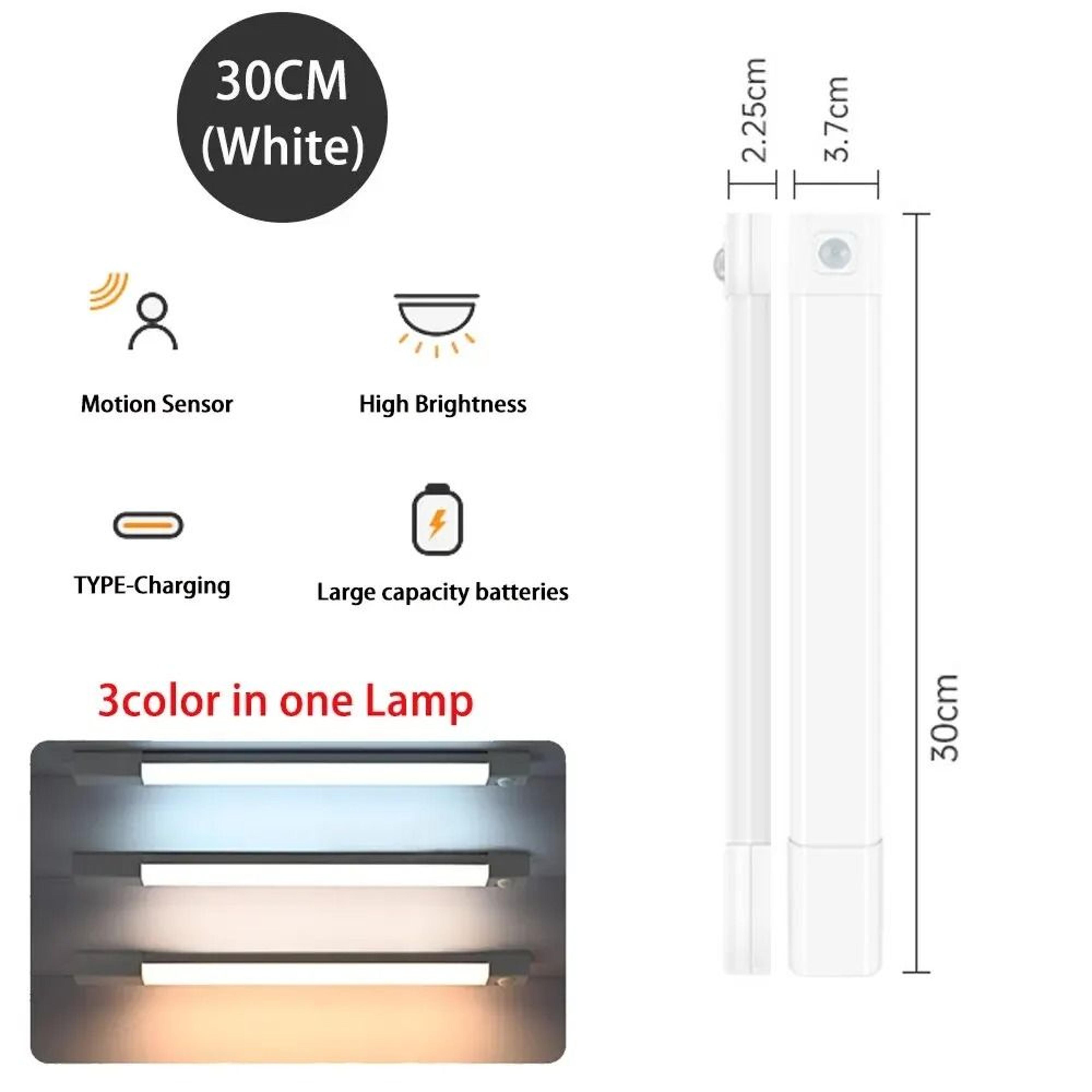 Wireless USB Rechargeable Motion Sensor LED Wardrobe  Cabinet Light 6