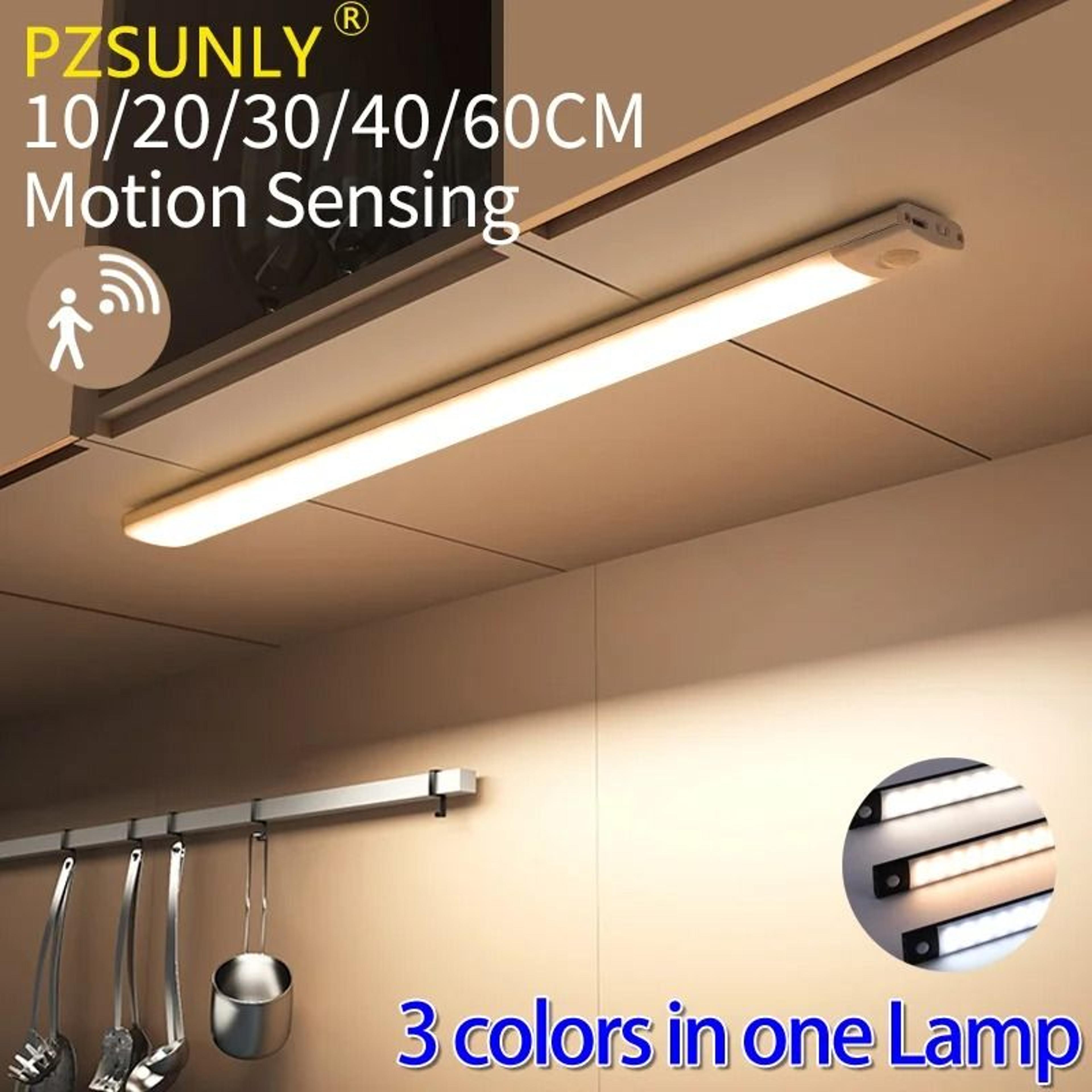 3-in-1 color motion sensor led cabinet light bar (usb rechargeable 10cm-50cm)