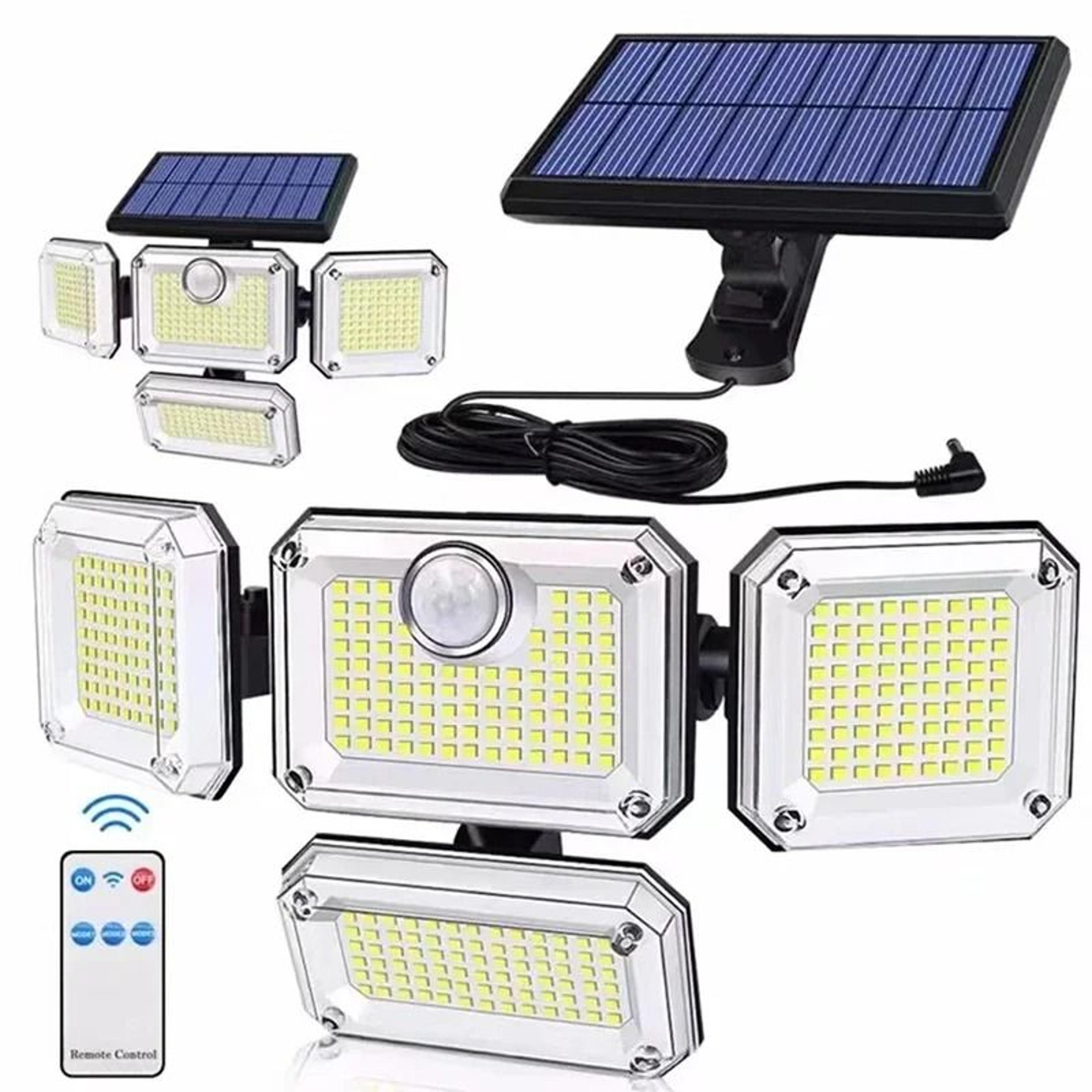 multi-head outdoor solar motion sensor security wall lamp (ip65 waterproof)