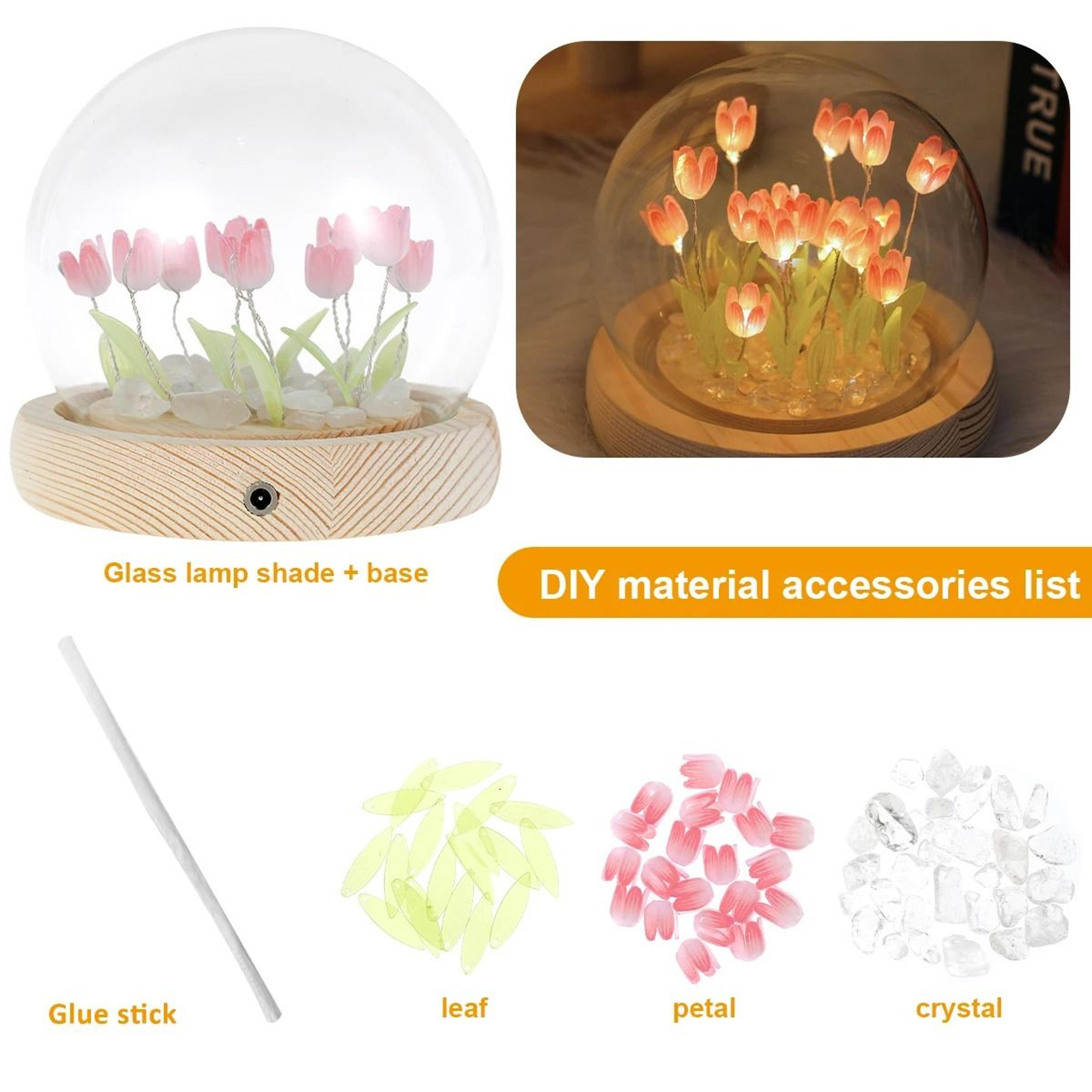 Handmade DIY Tulip Flower LED Night Light Table Lamp 1020 Pcs Set 5