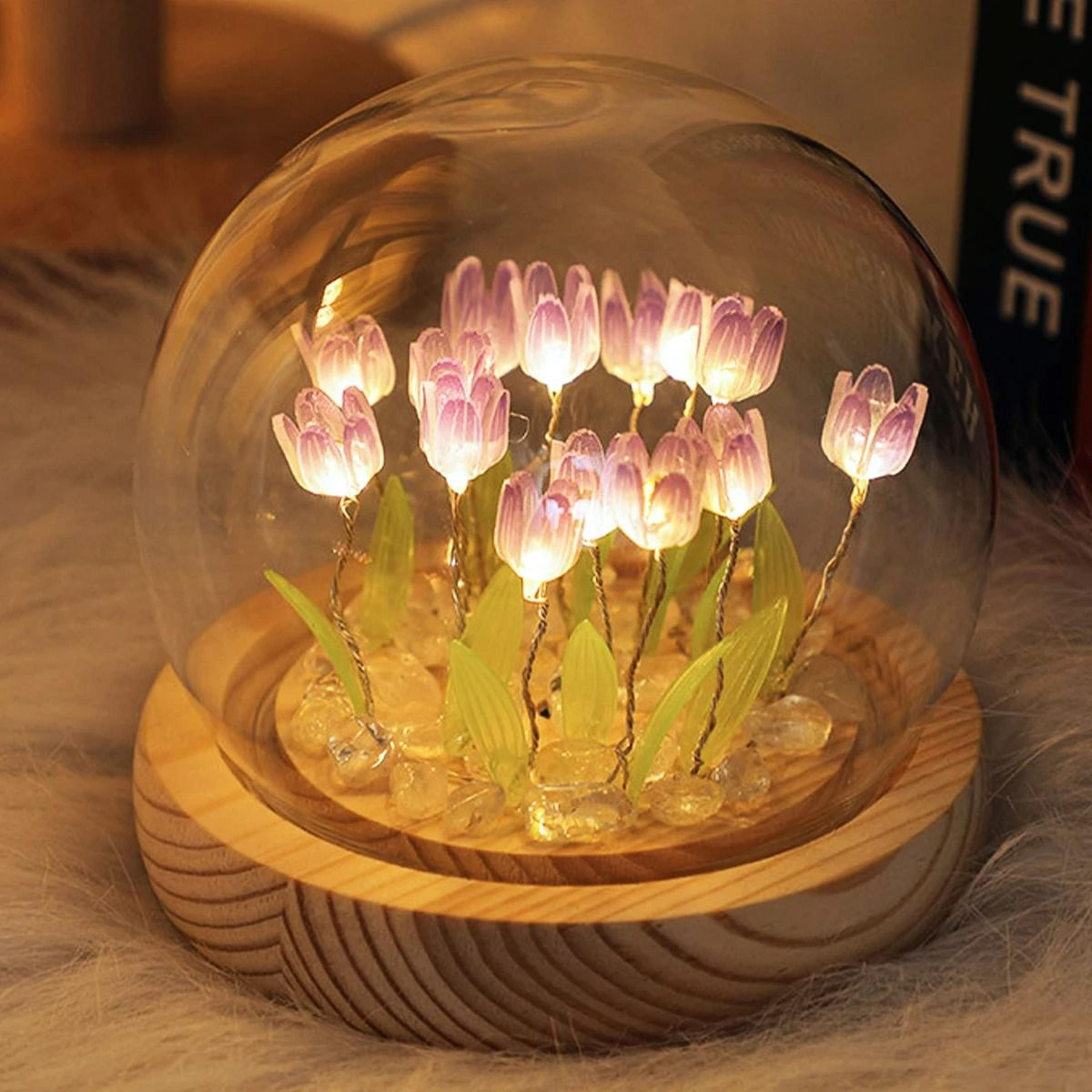 Handmade DIY Tulip Flower LED Night Light Table Lamp 1020 Pcs Set 7