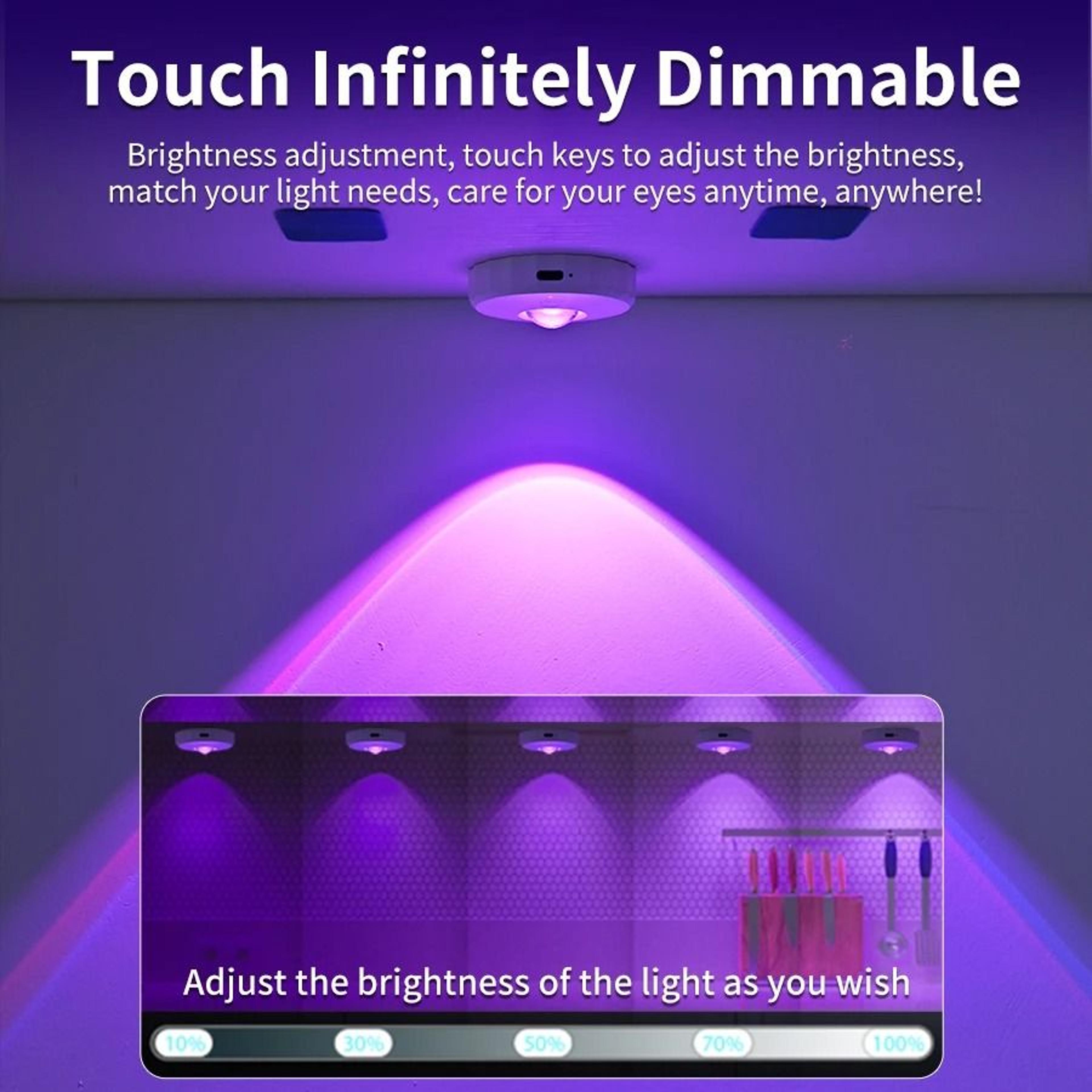 RGB LED Rechargeable Puck Lights With Remote Control For Display  Cabinet 2