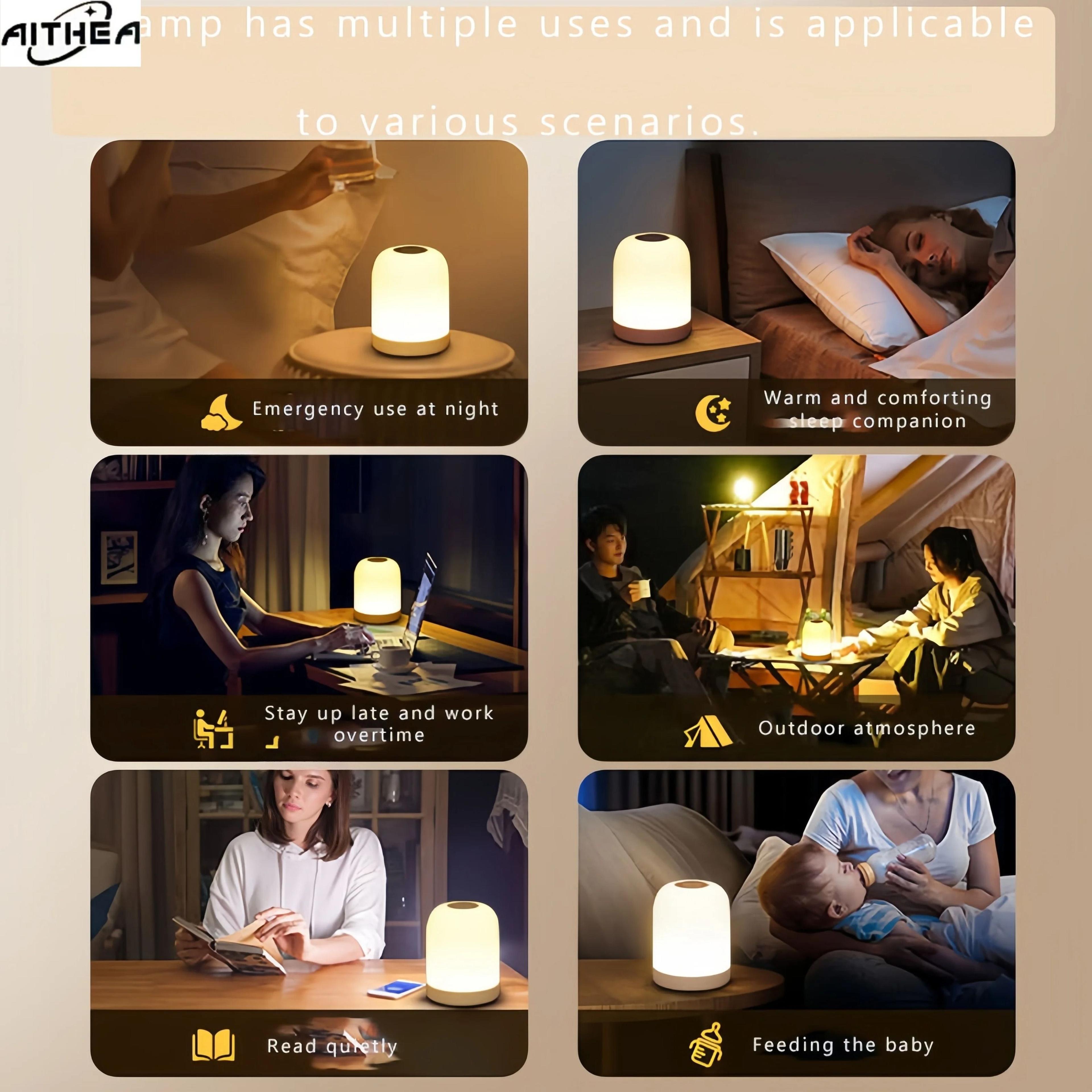 AITHEA 3Color Dimmable TouchControl LED Bedside  Nursery Night Light 3