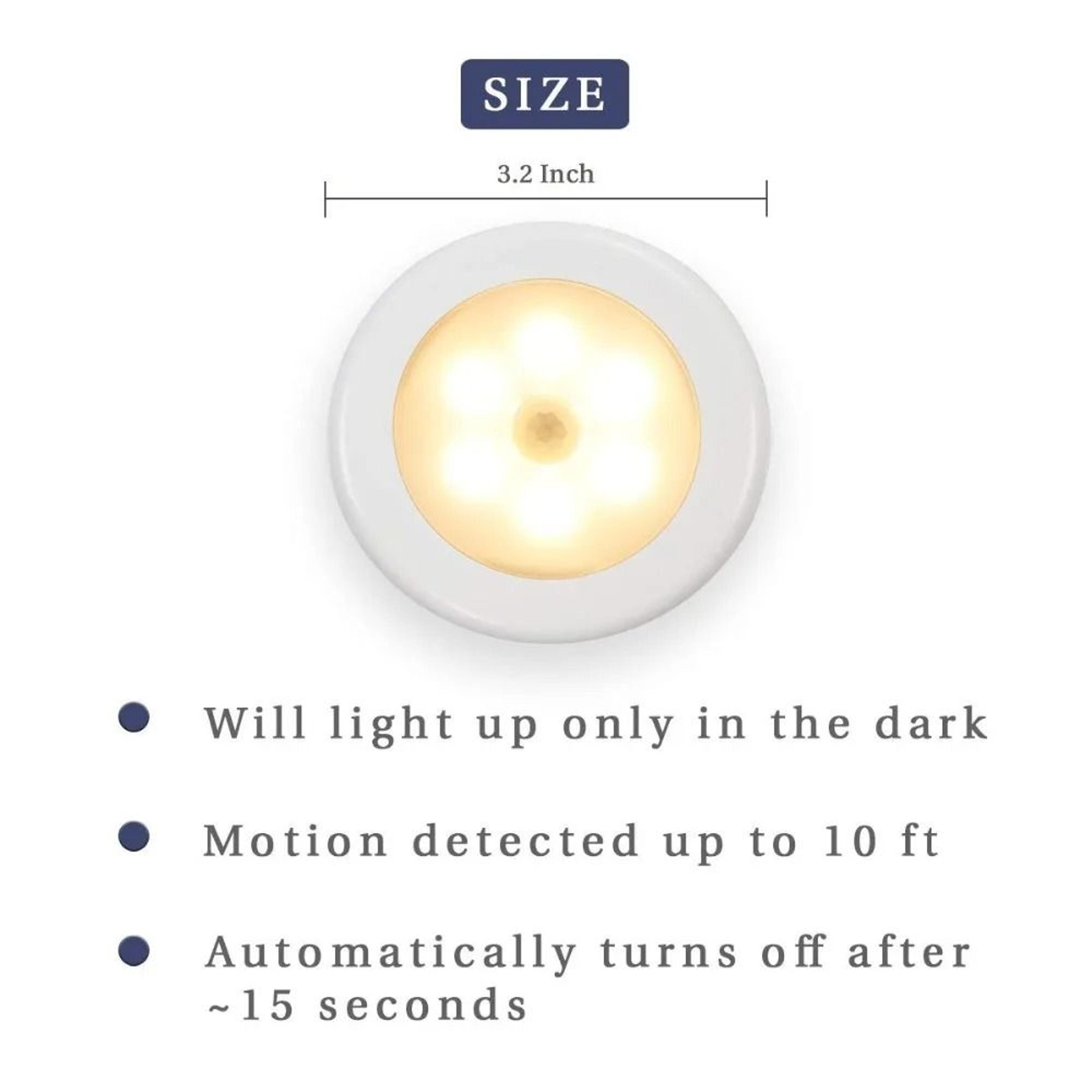 Wireless PIR Motion Sensor 6LED Night Light Auto OnOff Battery Lamp 1