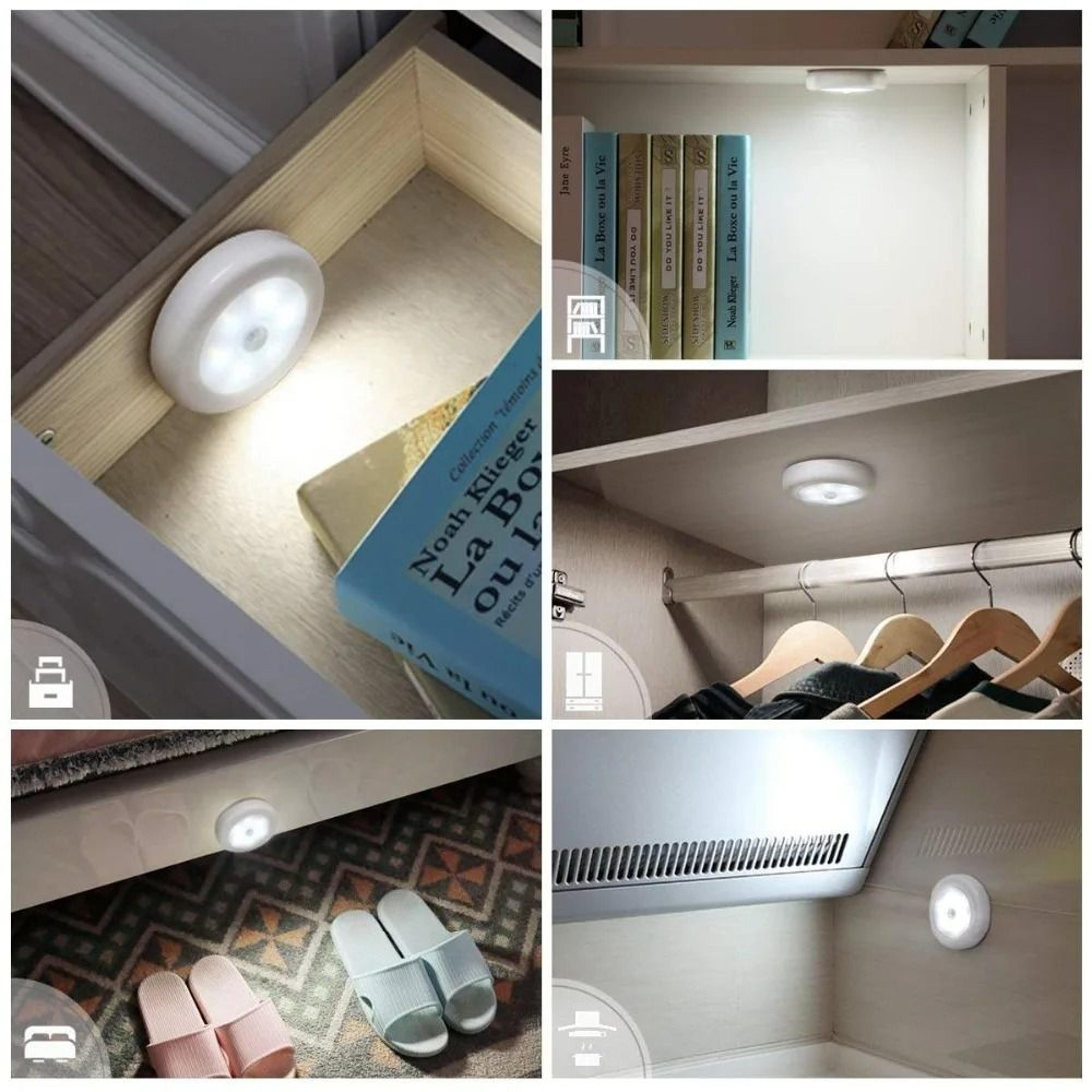 Wireless PIR Motion Sensor 6LED Night Light Auto OnOff Battery Lamp 5