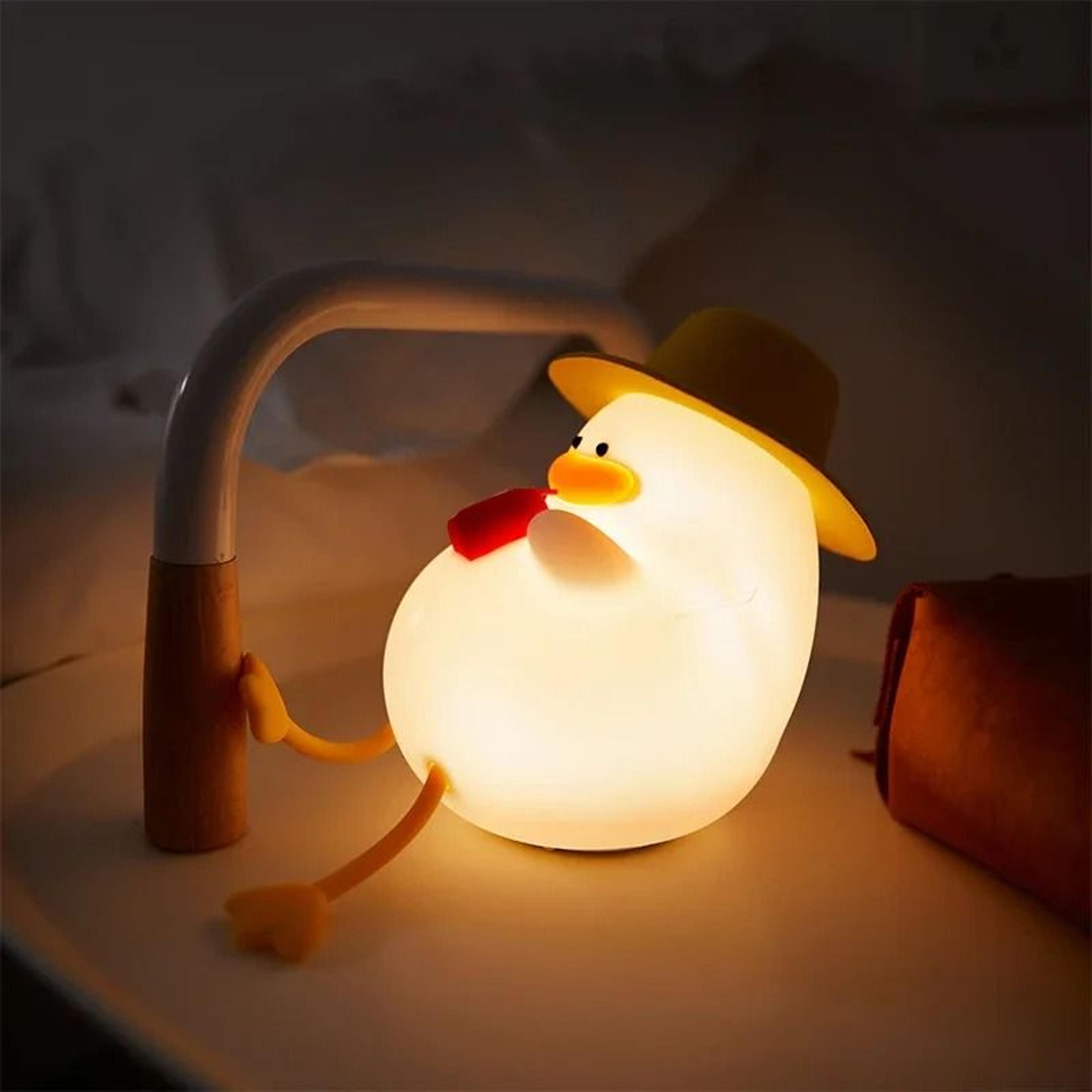 Cute Duck Silicone TouchControl LED Nursery Night Light USB Rechargeable 9