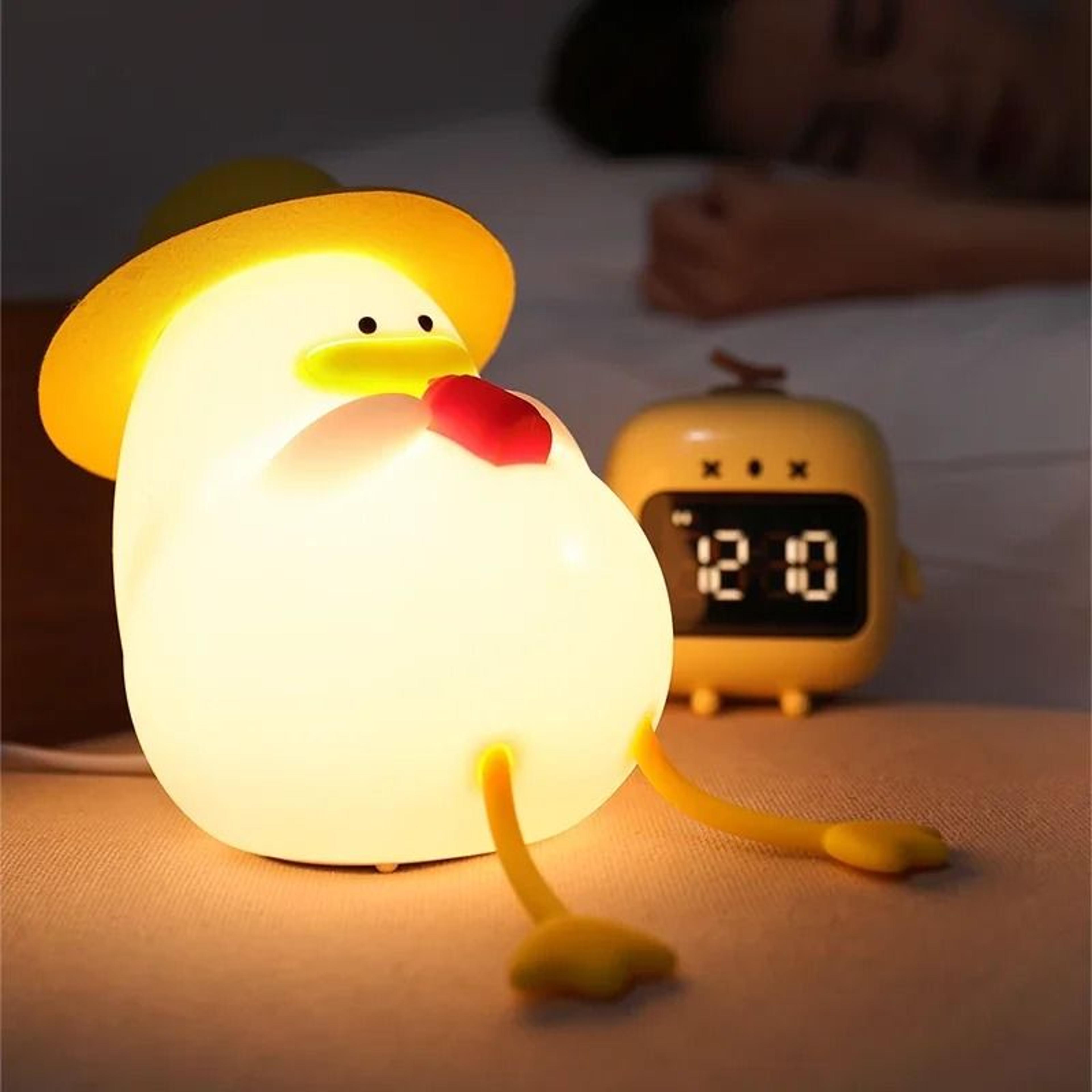 Cute Duck Silicone TouchControl LED Nursery Night Light USB Rechargeable 3