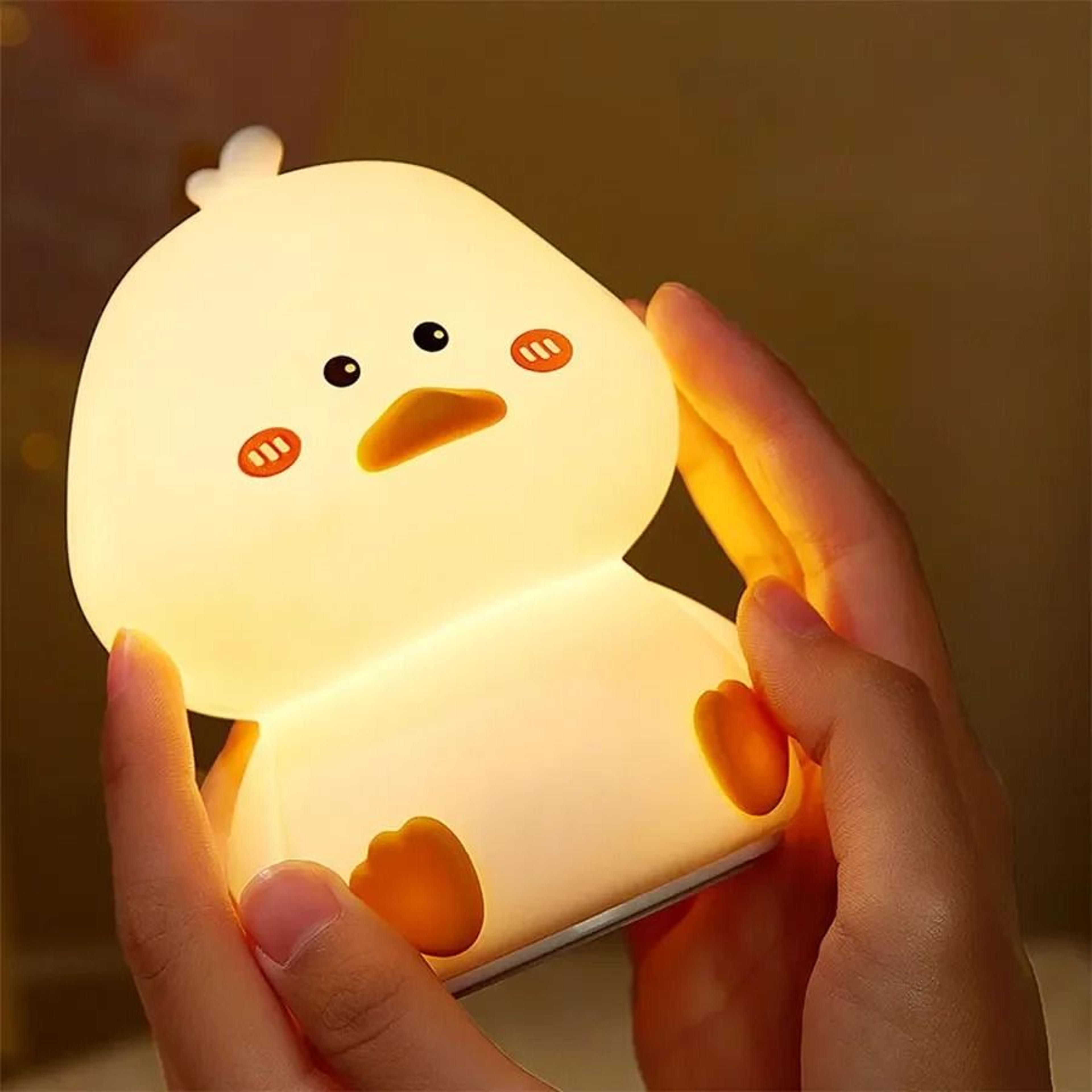 Cute Duck Silicone TouchControl LED Nursery Night Light USB Rechargeable 2
