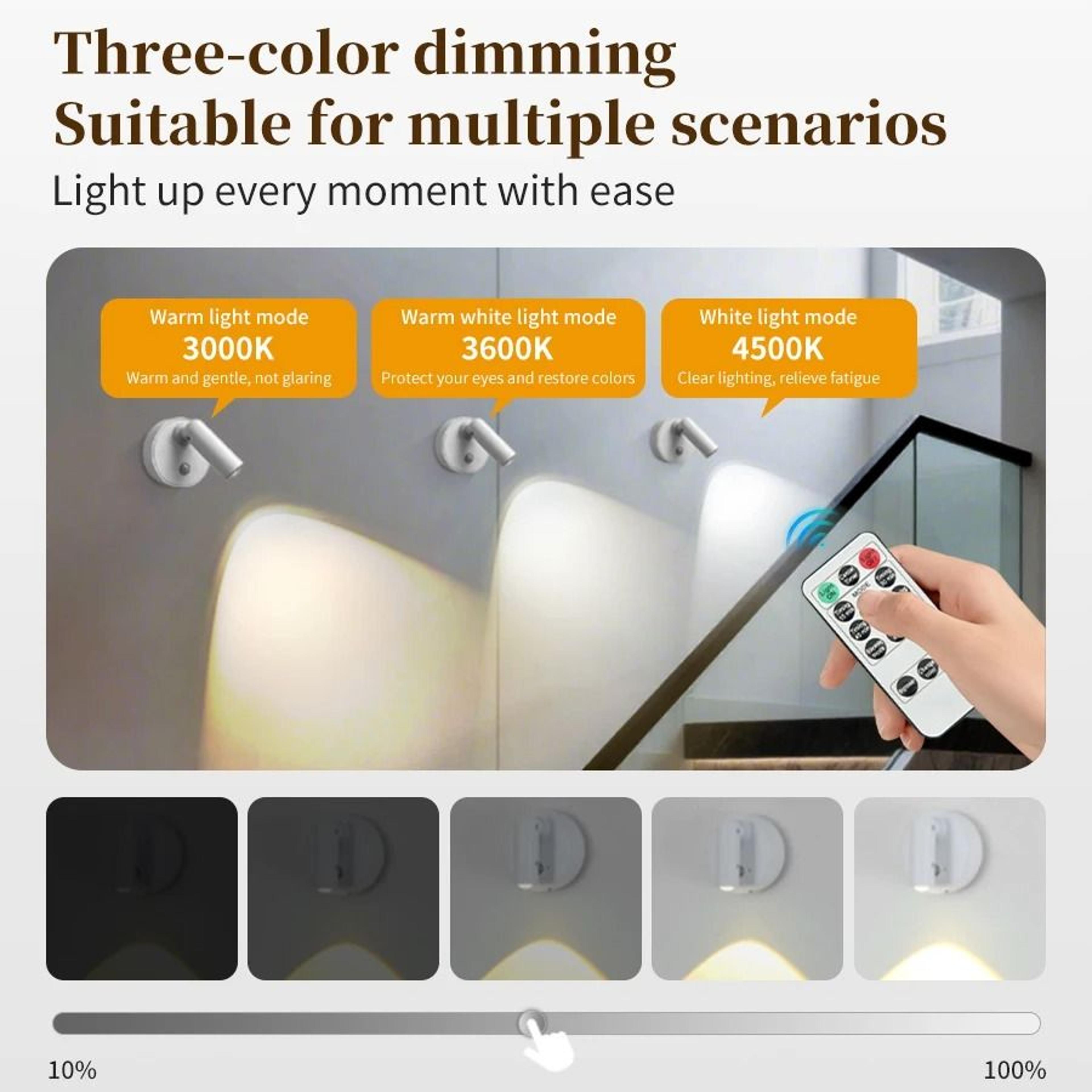 Rechargeable Motion Sensor LED Wall Spotlight With Remote Control Art  Cabinet Light 2