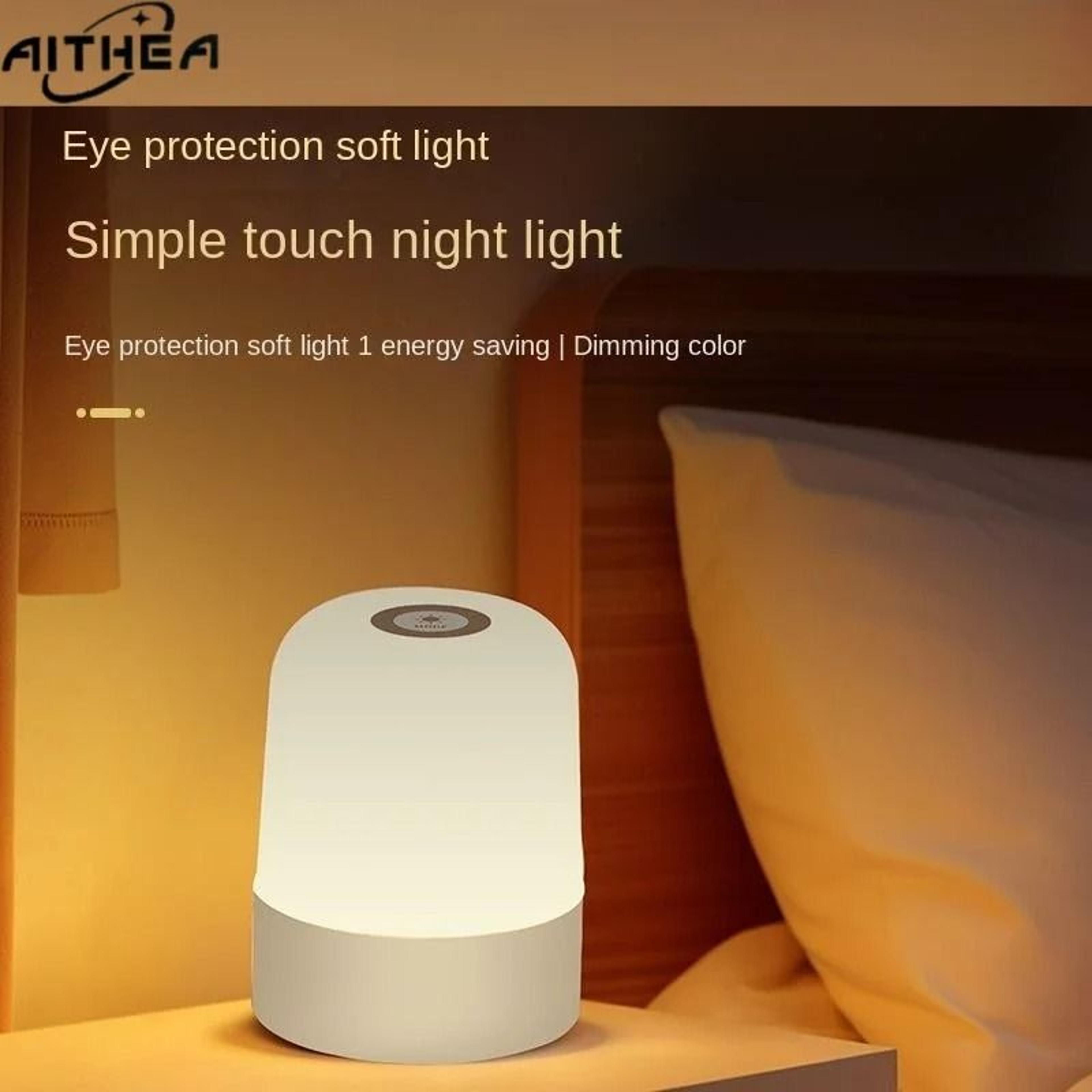 AITHEA Portable TouchControl LED Bedside Lamp 3Color Dimmable Night Light 1