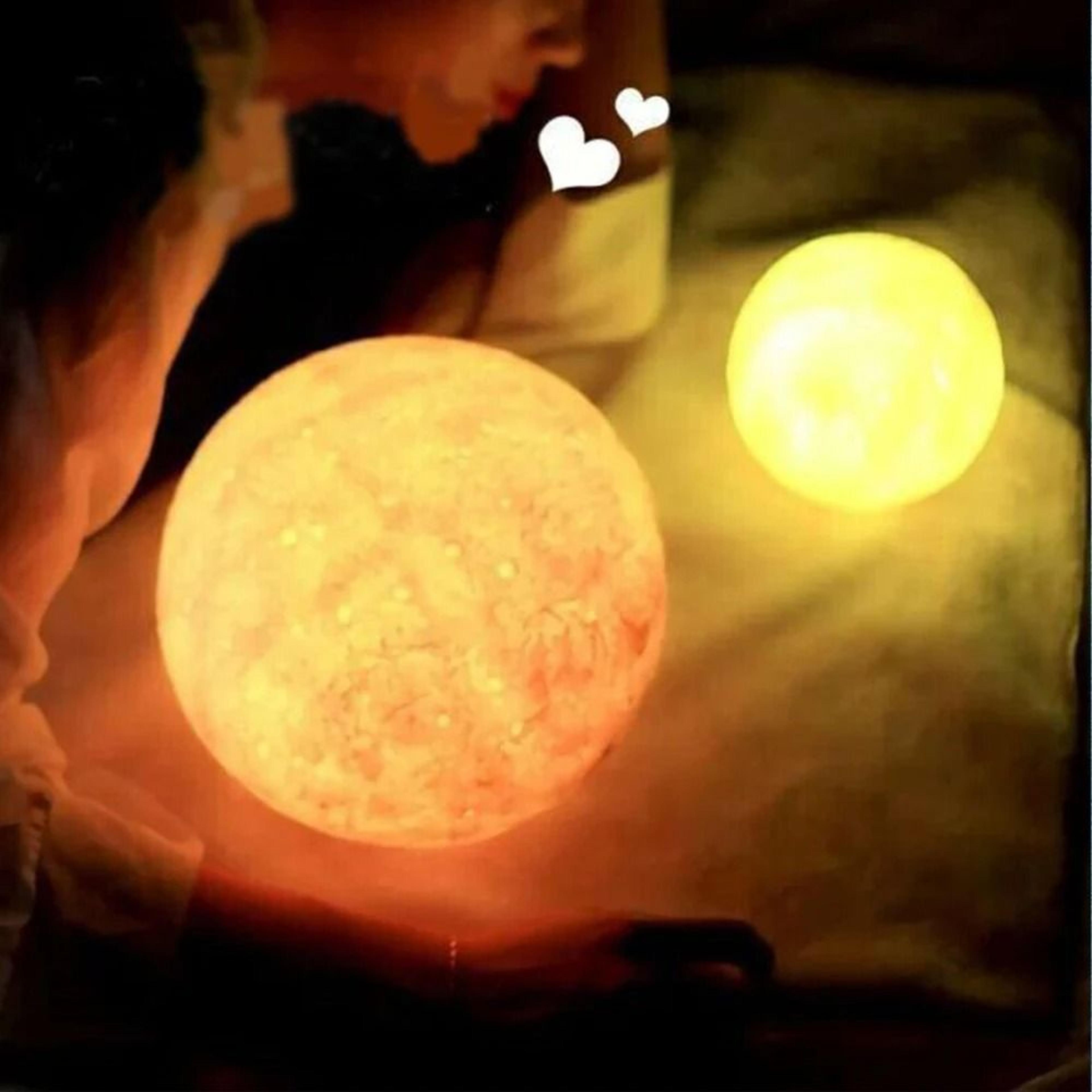 3D Printed Moon Globe LED Night Light  Bedside Desk Lamp Warm Ambient Home Decor 5