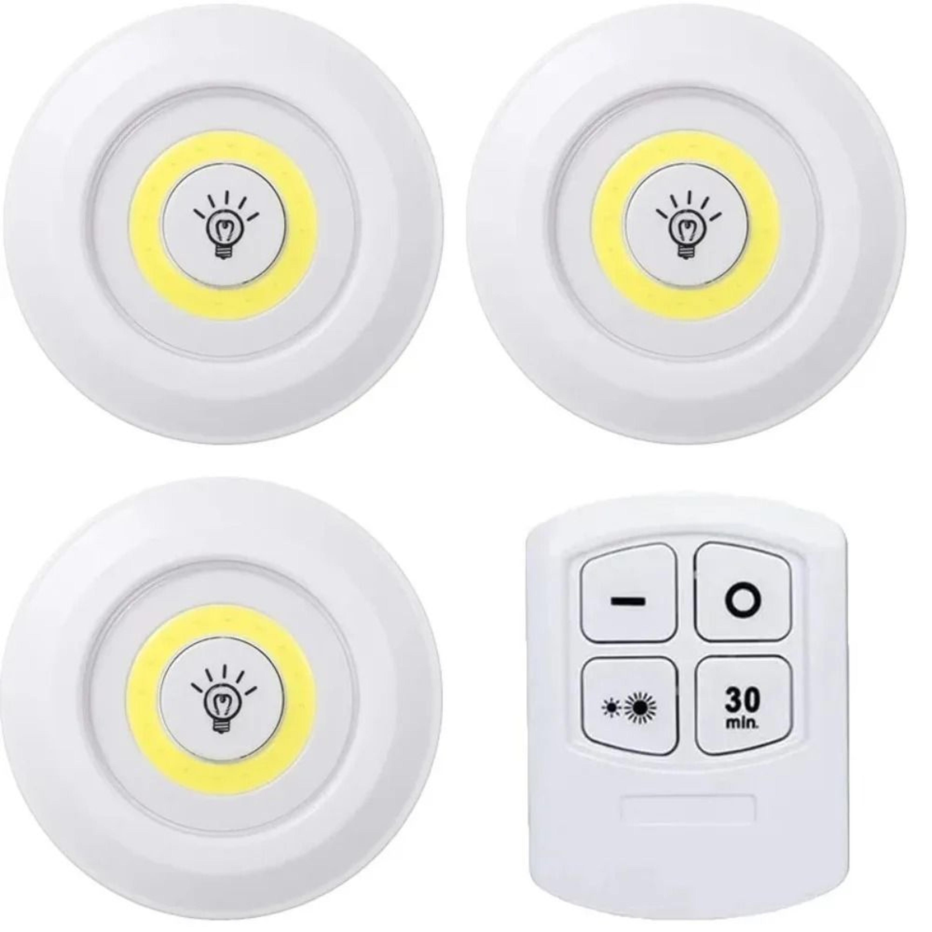 Wireless BatteryOperated LED UnderCabinet Puck Lights With Remote Control 9