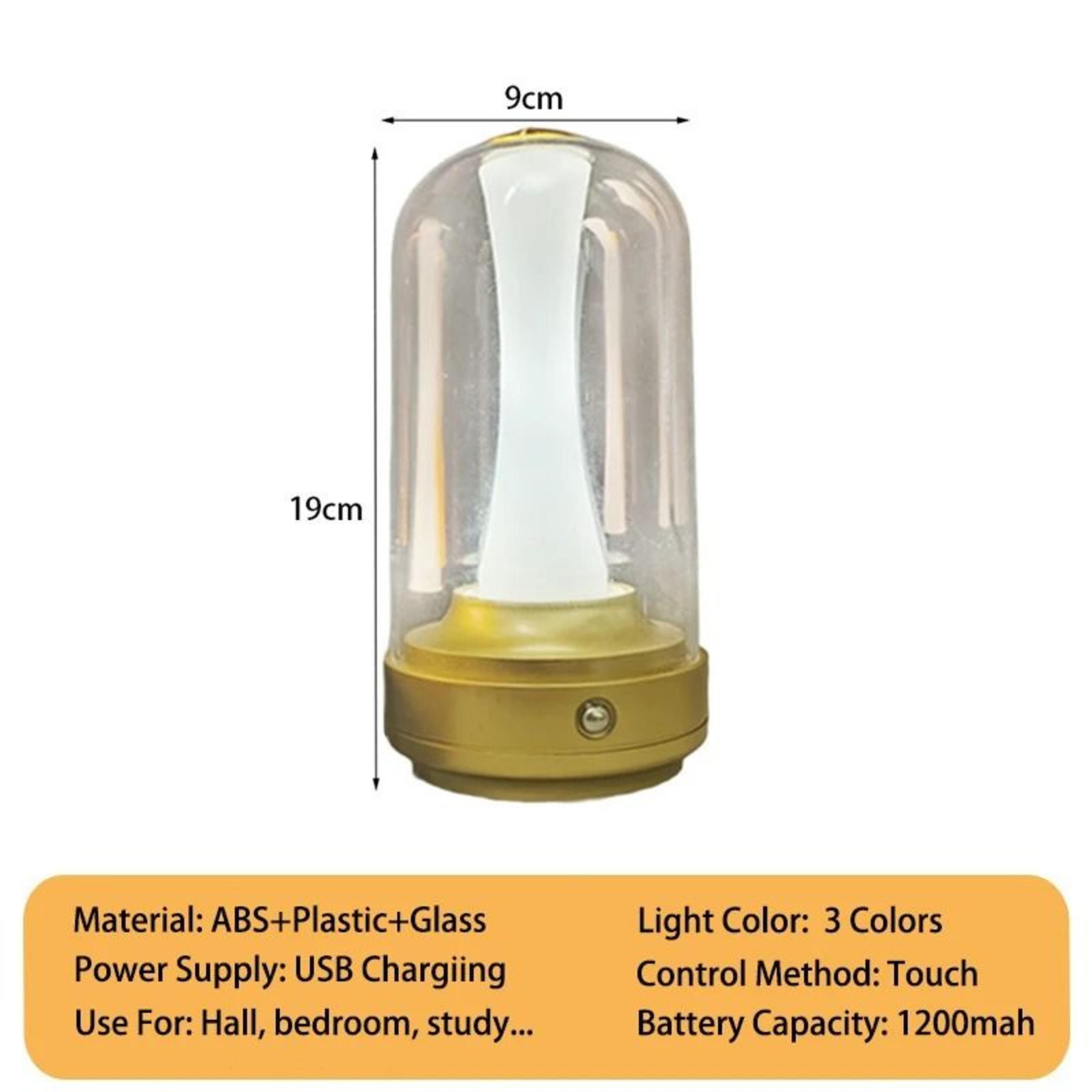 TouchControl Dimmable LED Bedside Night Light USB Rechargeable Mood Lamp With Glass Lampshade 7