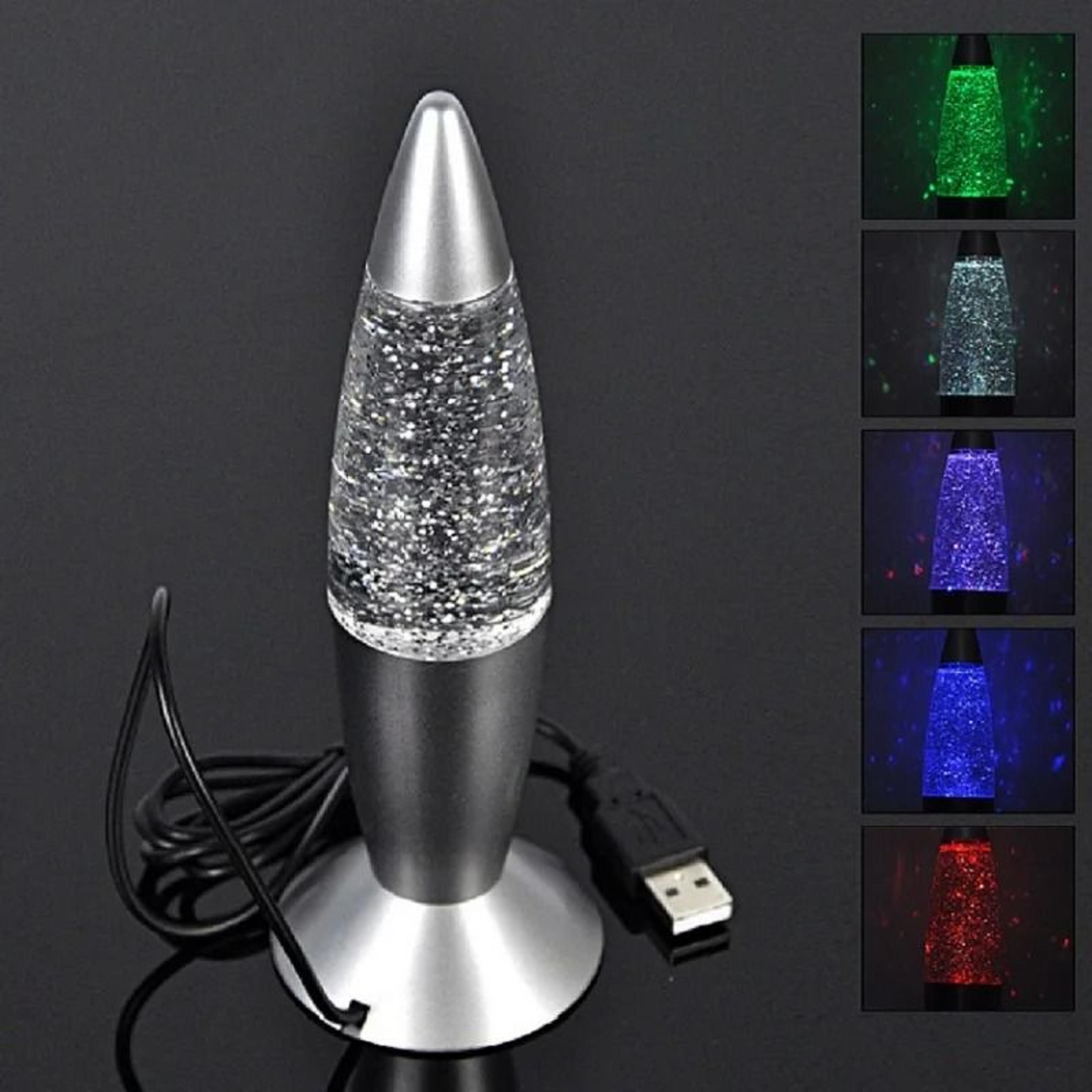 Retro LED Rocket RGB Mood Desk Lamp ColorChanging USB Table Night Light 2