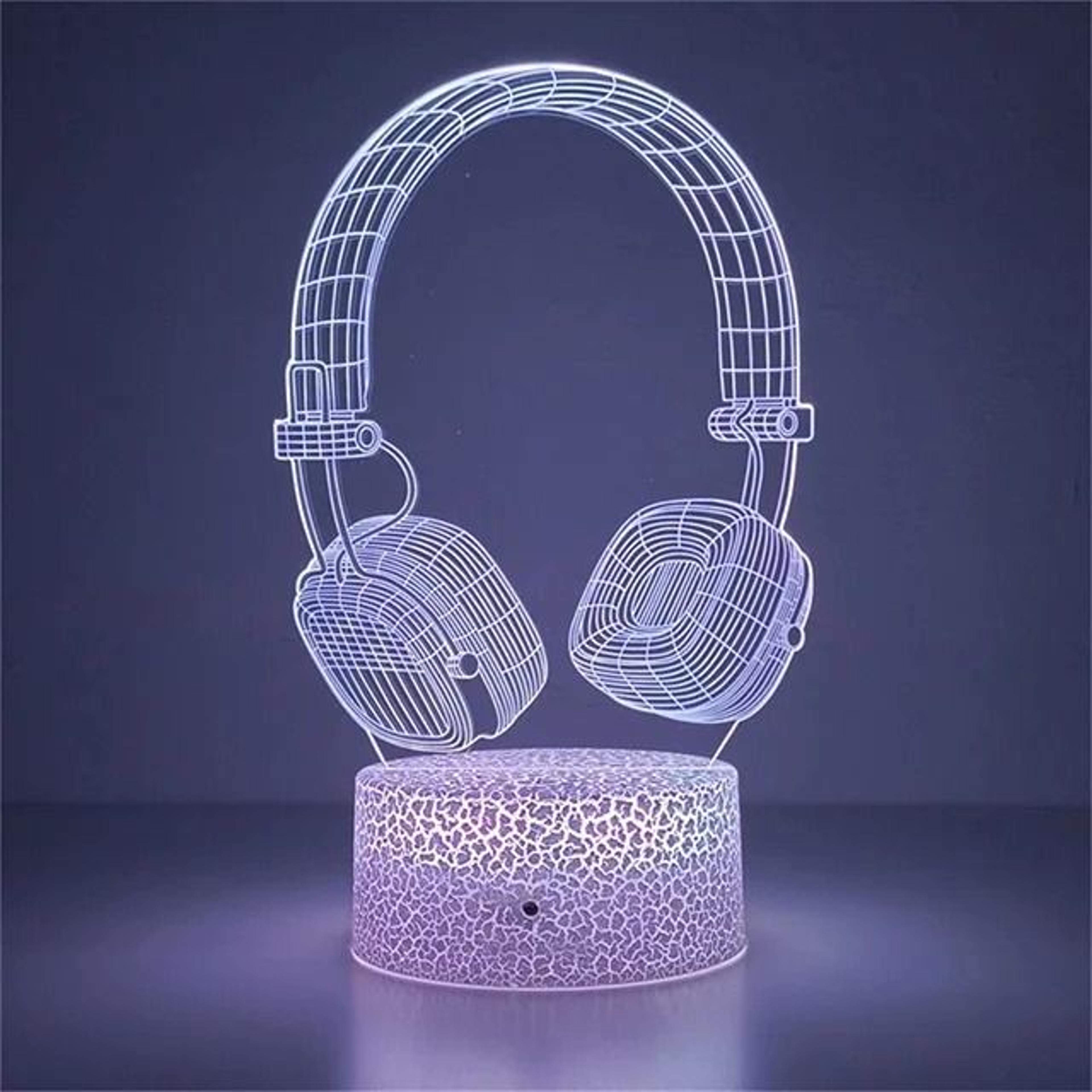 3D Optical Illusion Gaming Headset LED Lamp MultiColor Game Zone Desk Nightlight 10