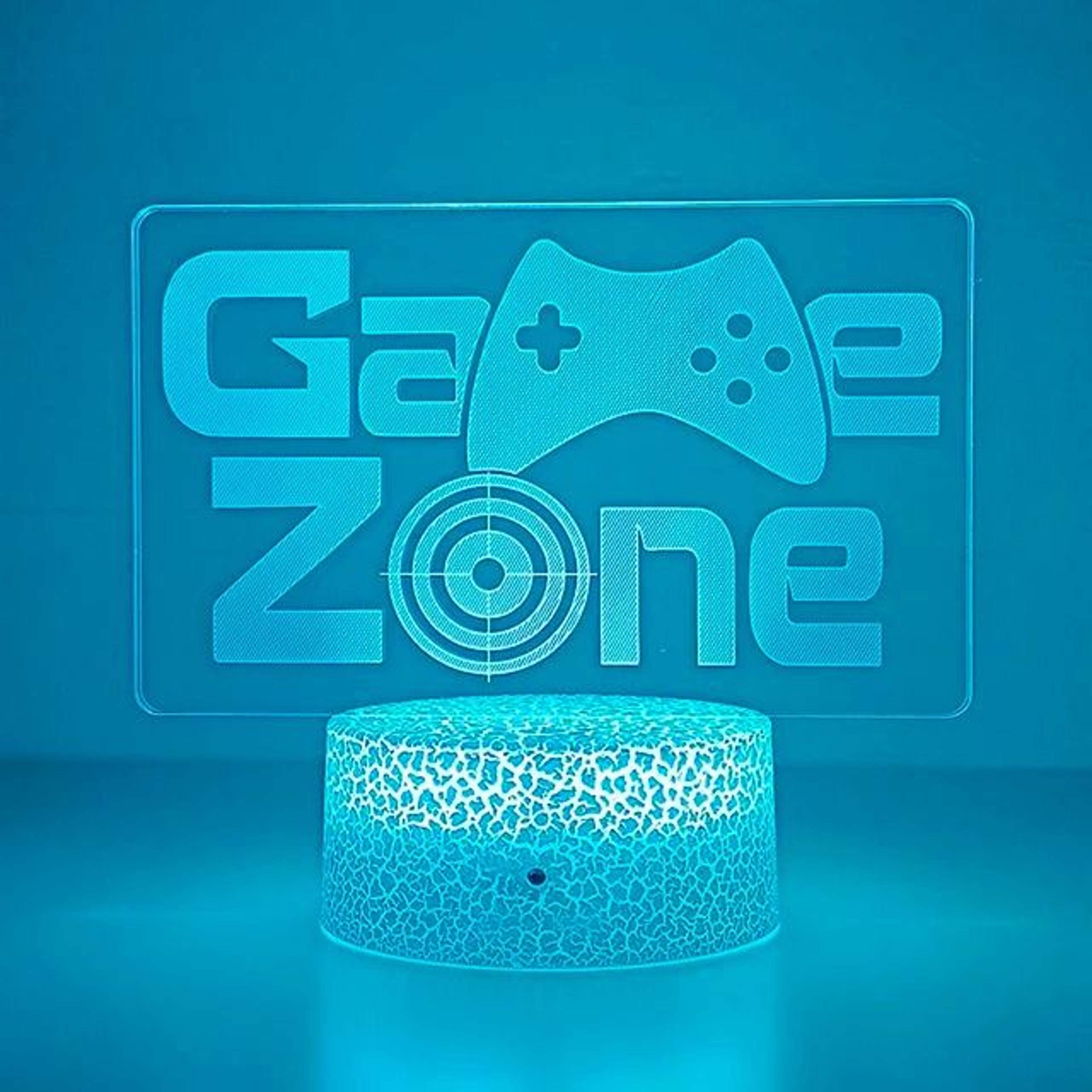 3D Optical Illusion Gaming Headset LED Lamp MultiColor Game Zone Desk Nightlight 4
